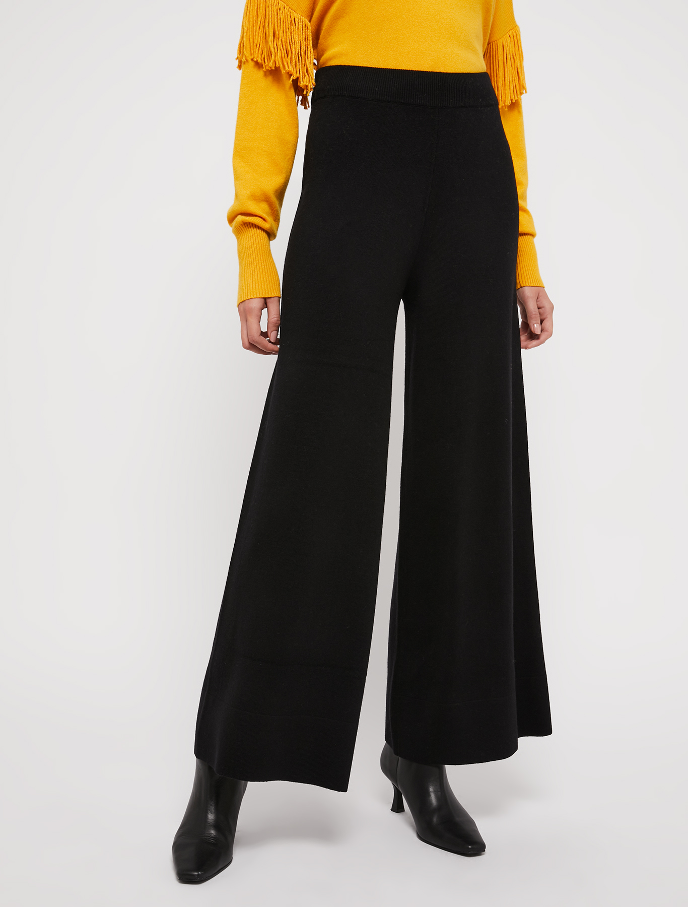 Knit wide-leg trousers, black | Pennyblack Knit wide-leg trousers - black - pennyblack