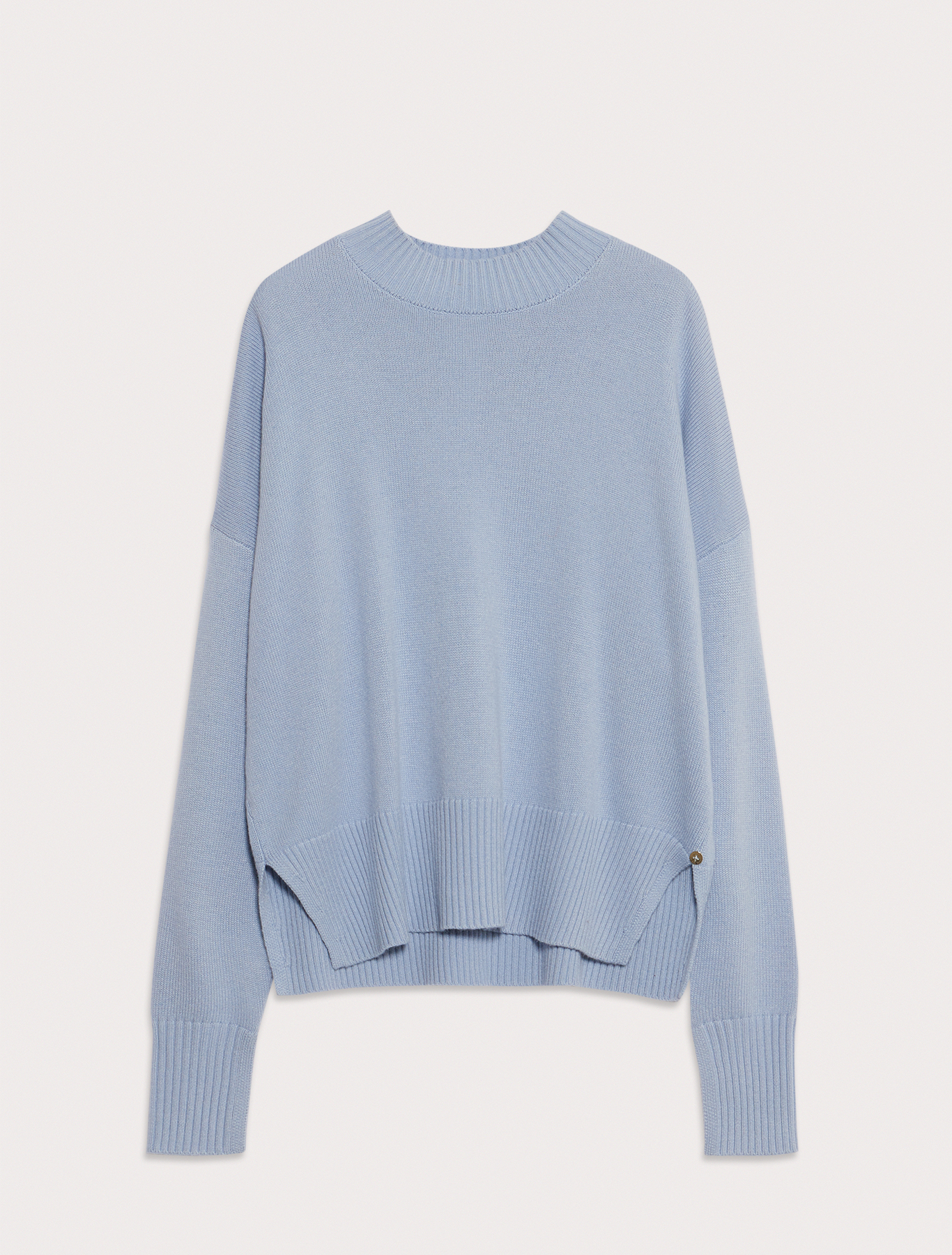 Wide jumper with mock polo neck, light blue | Pennyblack Wide jumper with mock polo neck - light blue - pennyblack