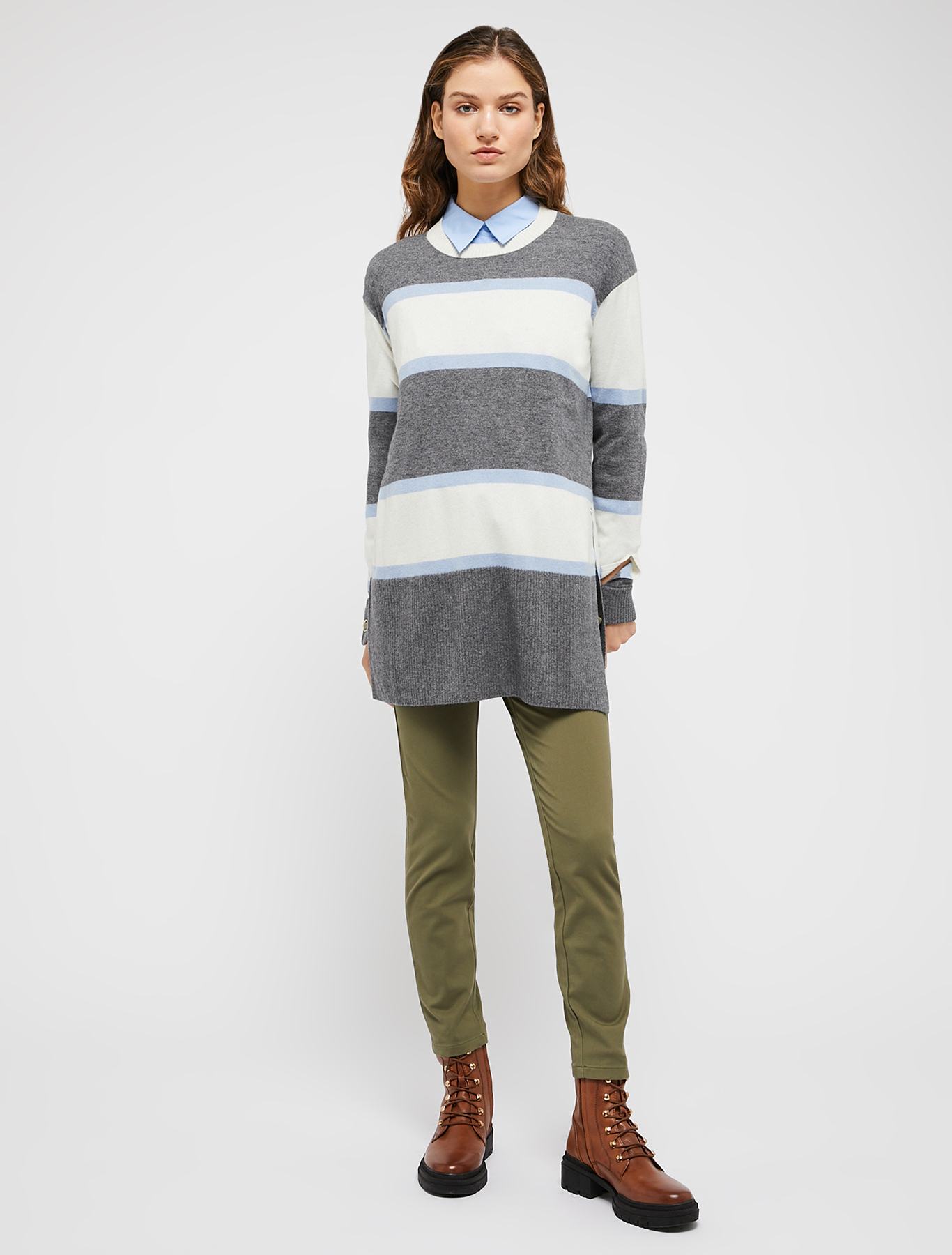 Knit tunic with cuffs, light grey | Pennyblack Knit tunic with cuffs - light grey - pennyblack