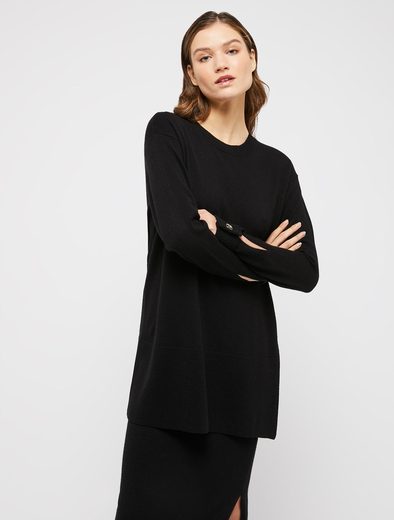 Knit tunic with cuffs, black | Pennyblack Knit tunic with cuffs - black - pennyblack