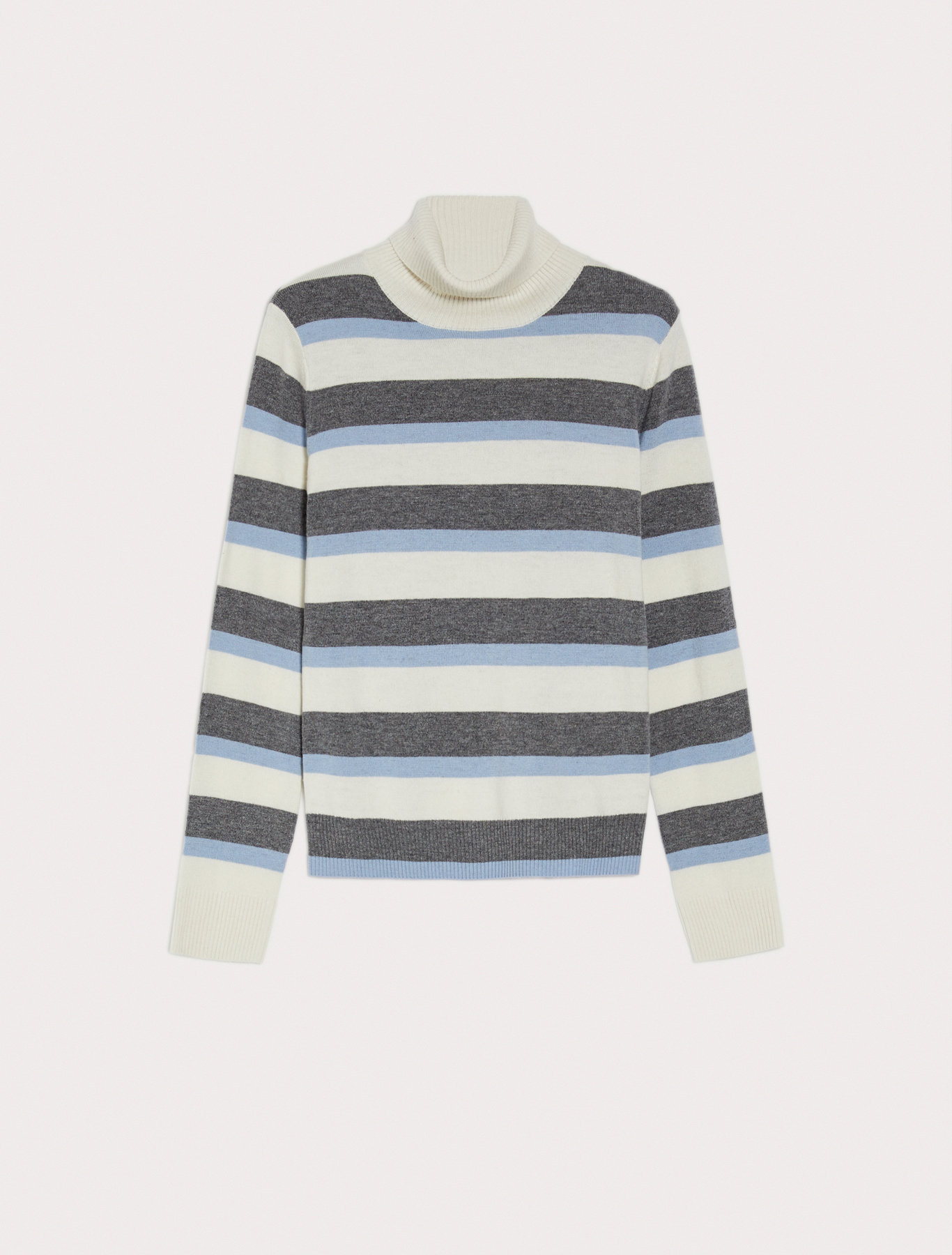 Striped turtleneck jumper, light blue pattern | Pennyblack Striped turtleneck jumper - light blue pattern - pennyblack