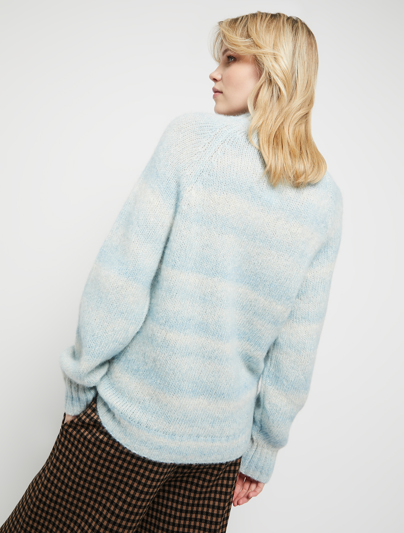 Gradient jumper in alpaca and cotton, light blue | Pennyblack Gradient jumper in alpaca and cotton - light blue - pennyblack