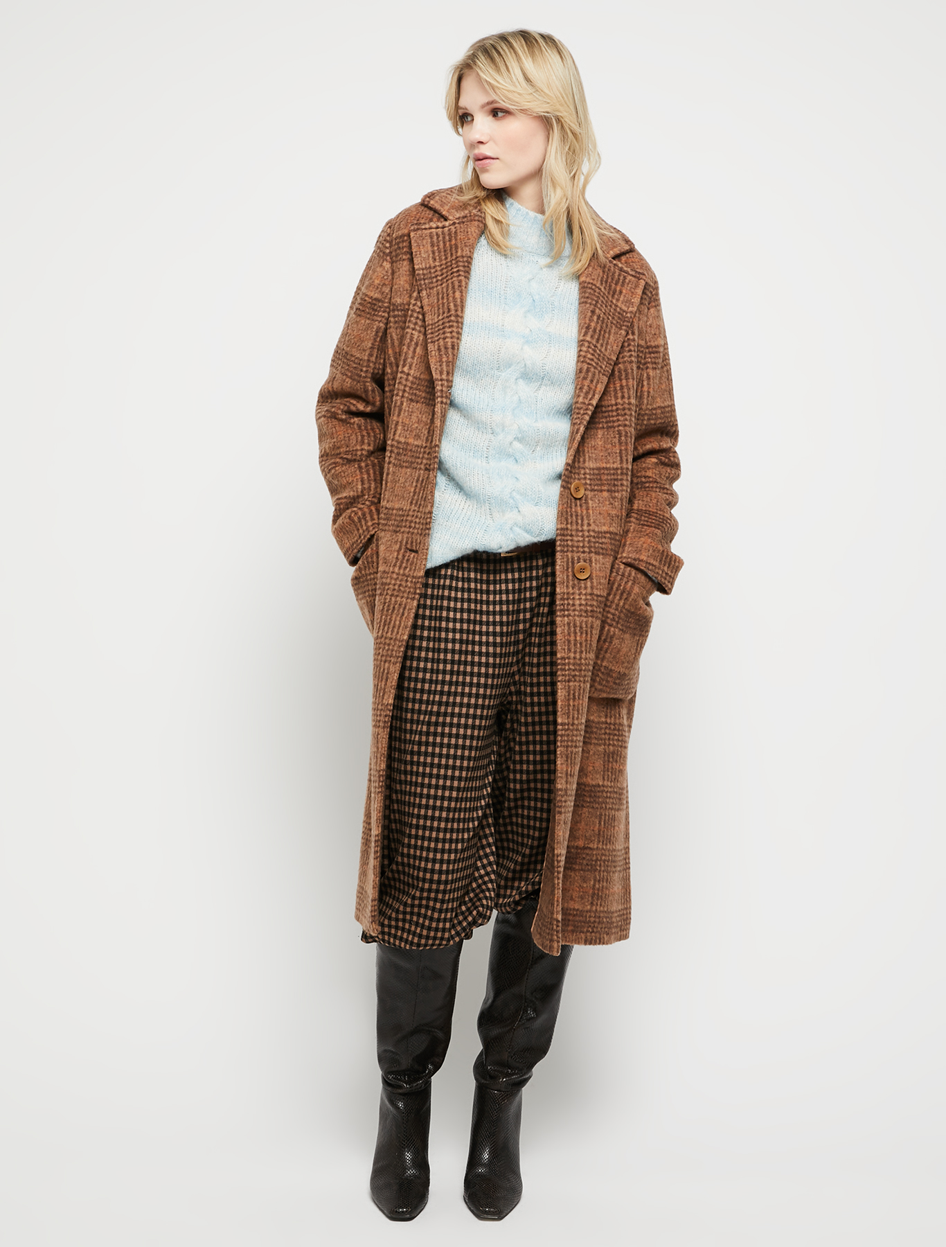 Gradient jumper in alpaca and cotton, light blue | Pennyblack Gradient jumper in alpaca and cotton - light blue - pennyblack