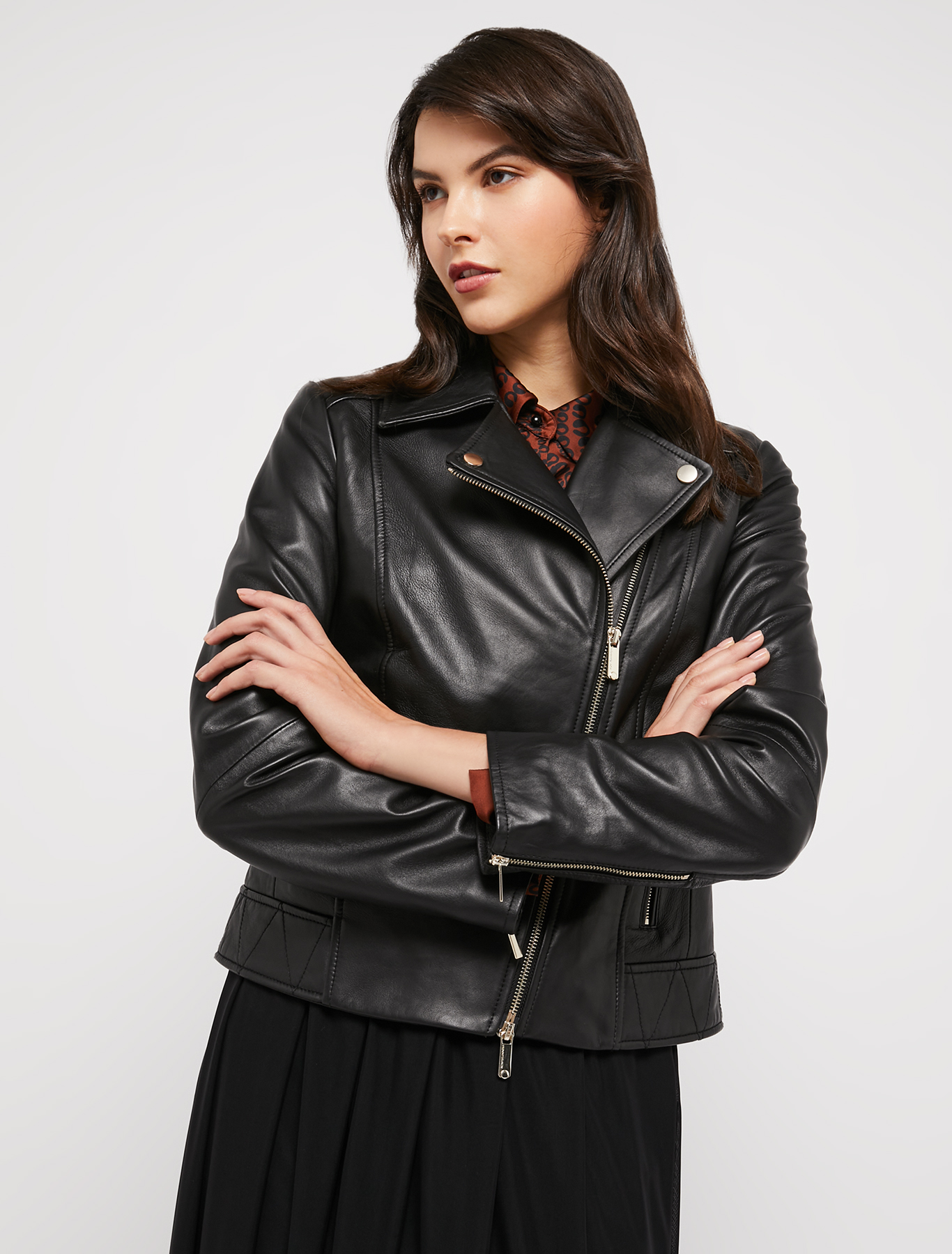 Nappa-leather biker jacket, black | Pennyblack Nappa-leather biker jacket - black - pennyblack