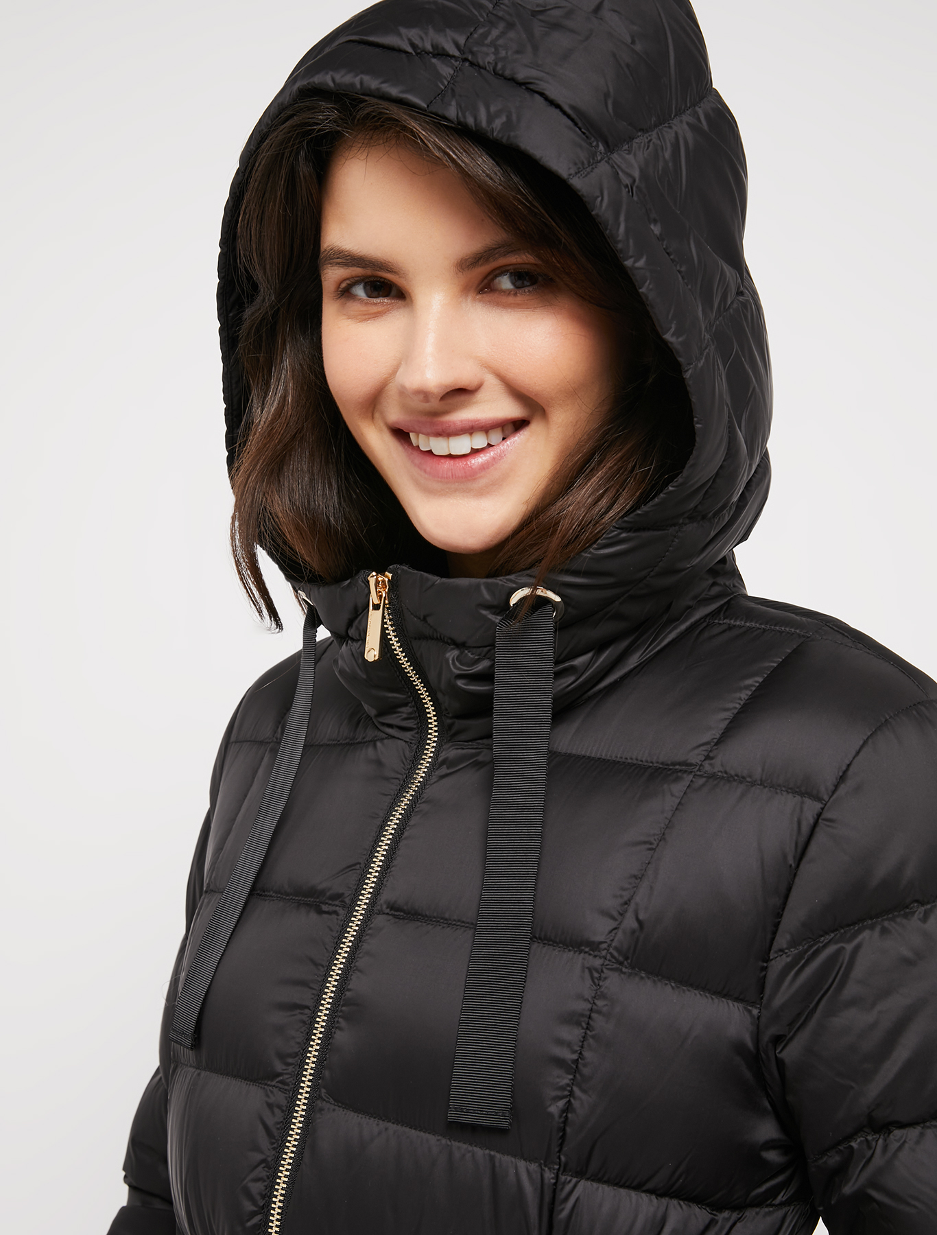 Slim-fit belted down jacket, black | Pennyblack Slim-fit belted down jacket - black - pennyblack