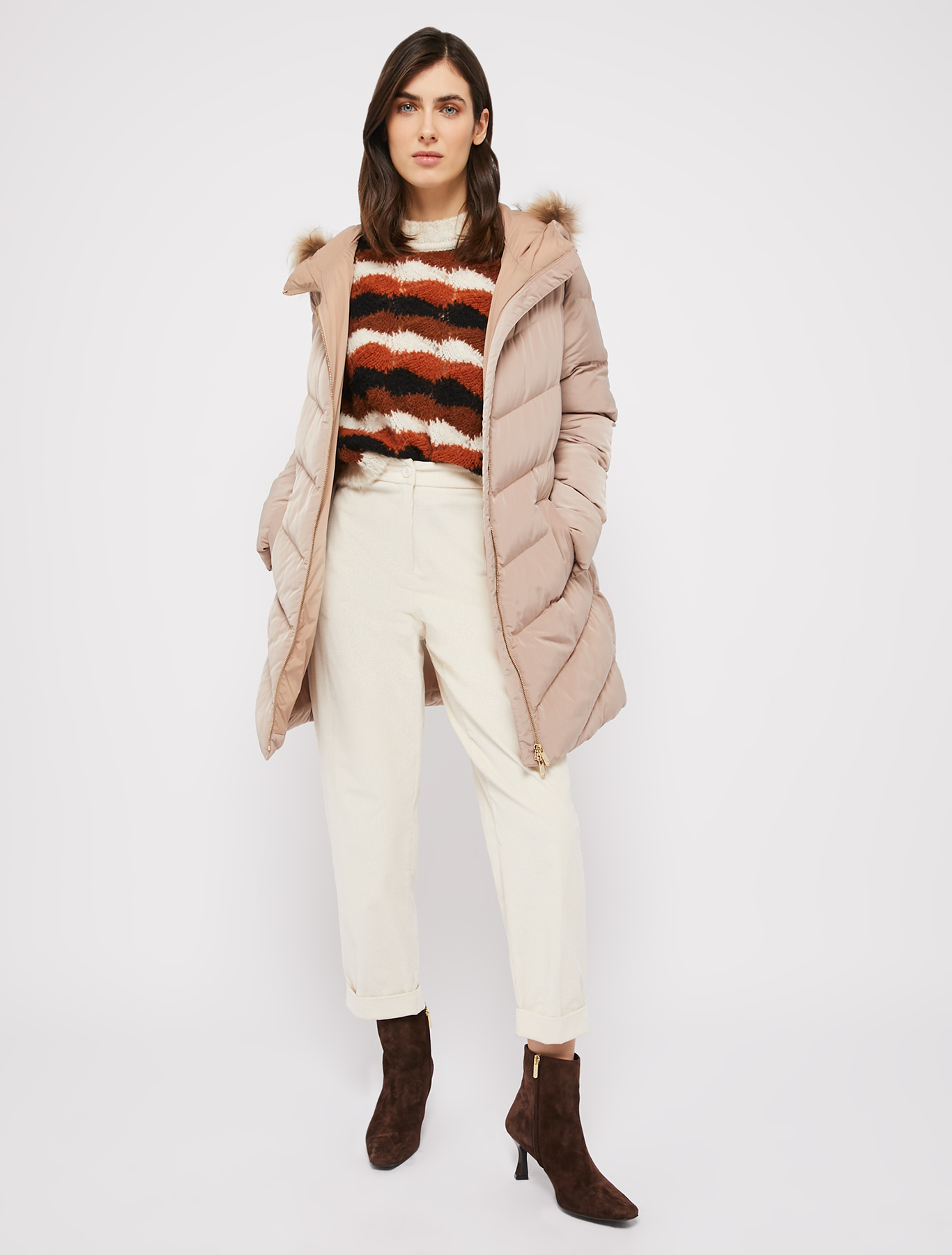 Coat with chevron stitching, beige | Pennyblack Coat with chevron stitching - beige - pennyblack