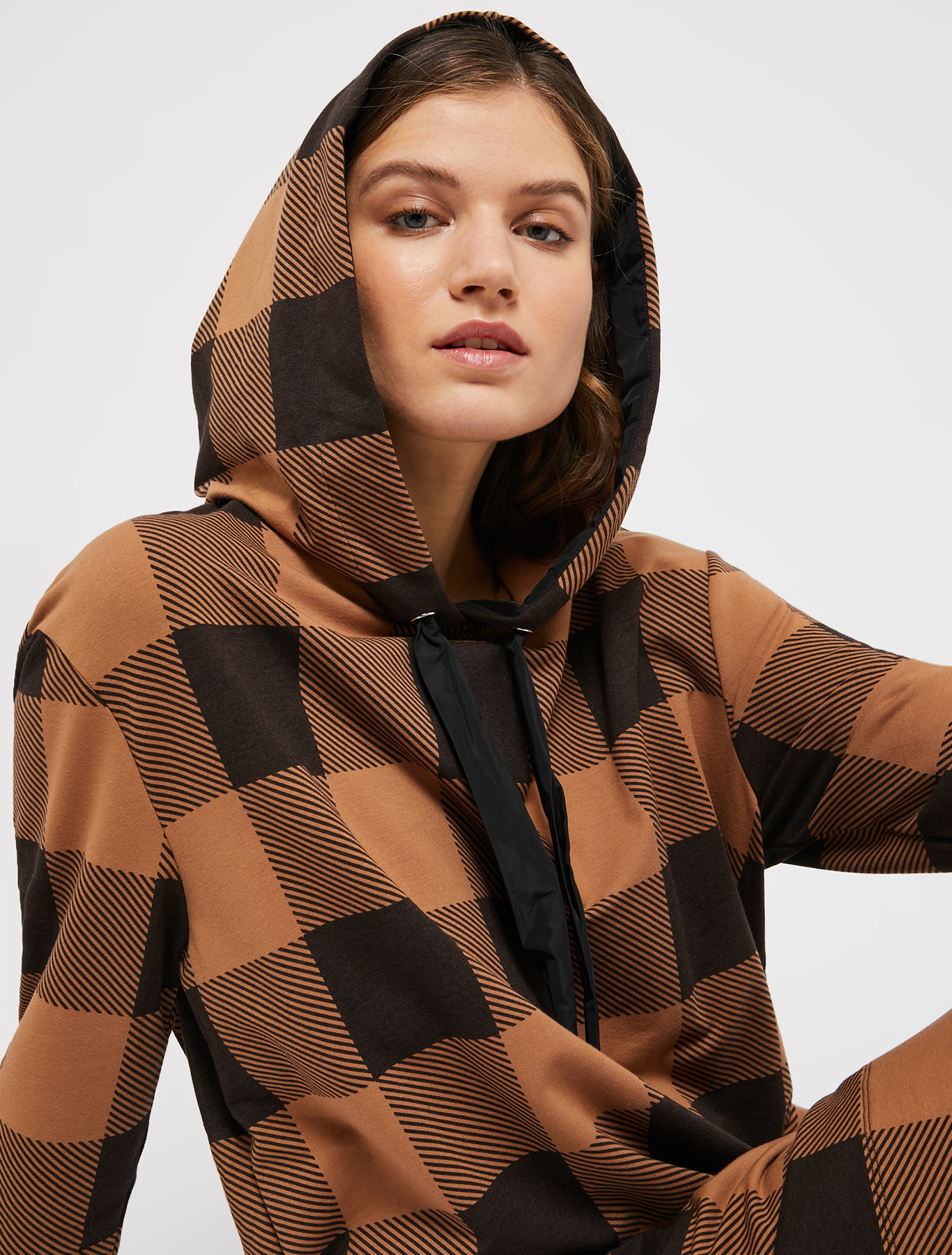 Hooded fleece dress, brown | Pennyblack Hooded fleece dress - brown - pennyblack