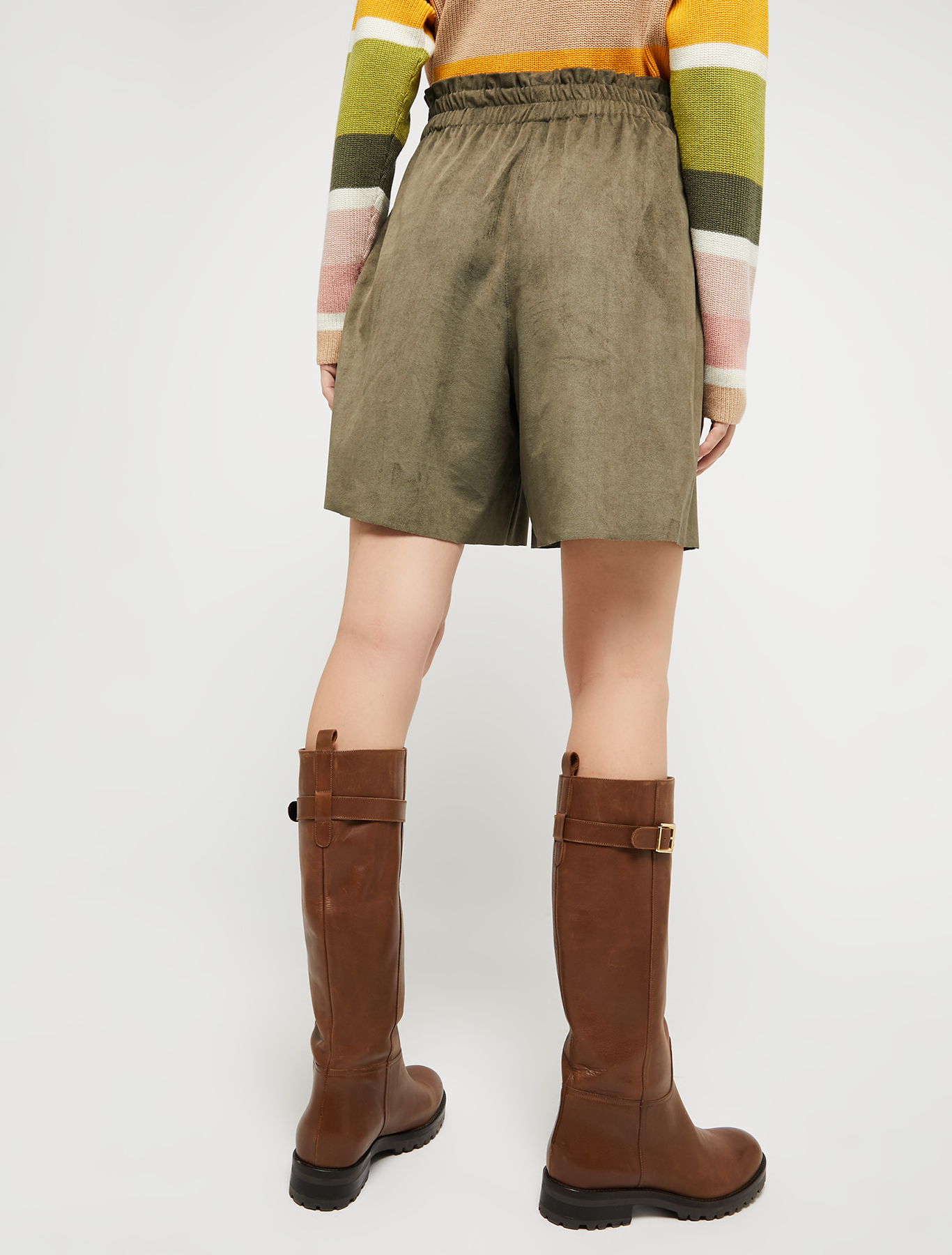 Shorts in suede jersey, khaki green - Pennyblack Shorts in suede jersey - khaki green - pennyblack