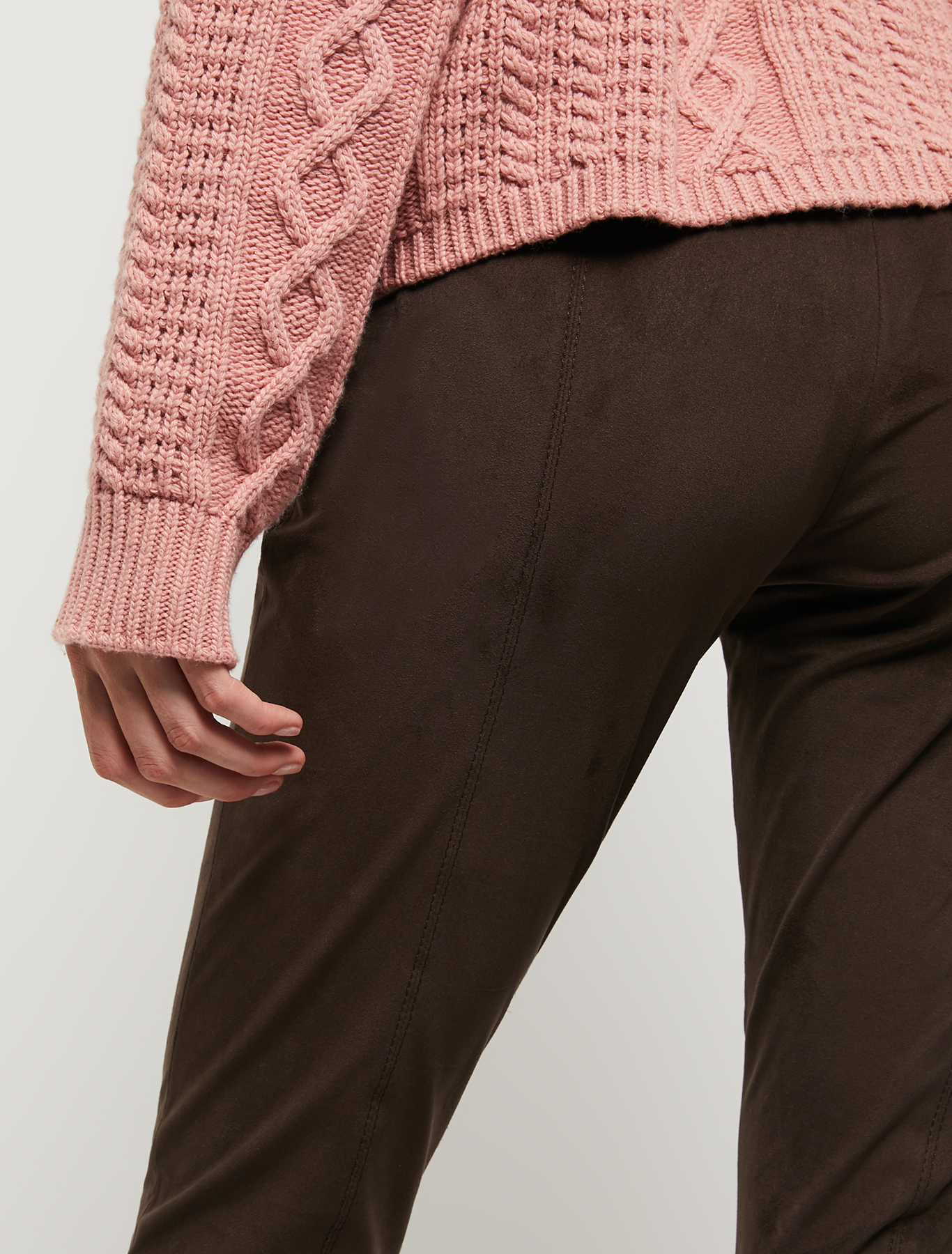Skinny trousers in suede jersey, dark brown | Pennyblack Skinny trousers in suede jersey - dark brown - pennyblack