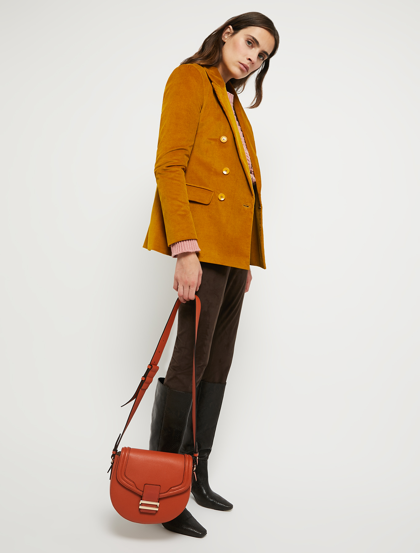 Skinny trousers in suede jersey, dark brown | Pennyblack Skinny trousers in suede jersey - dark brown - pennyblack