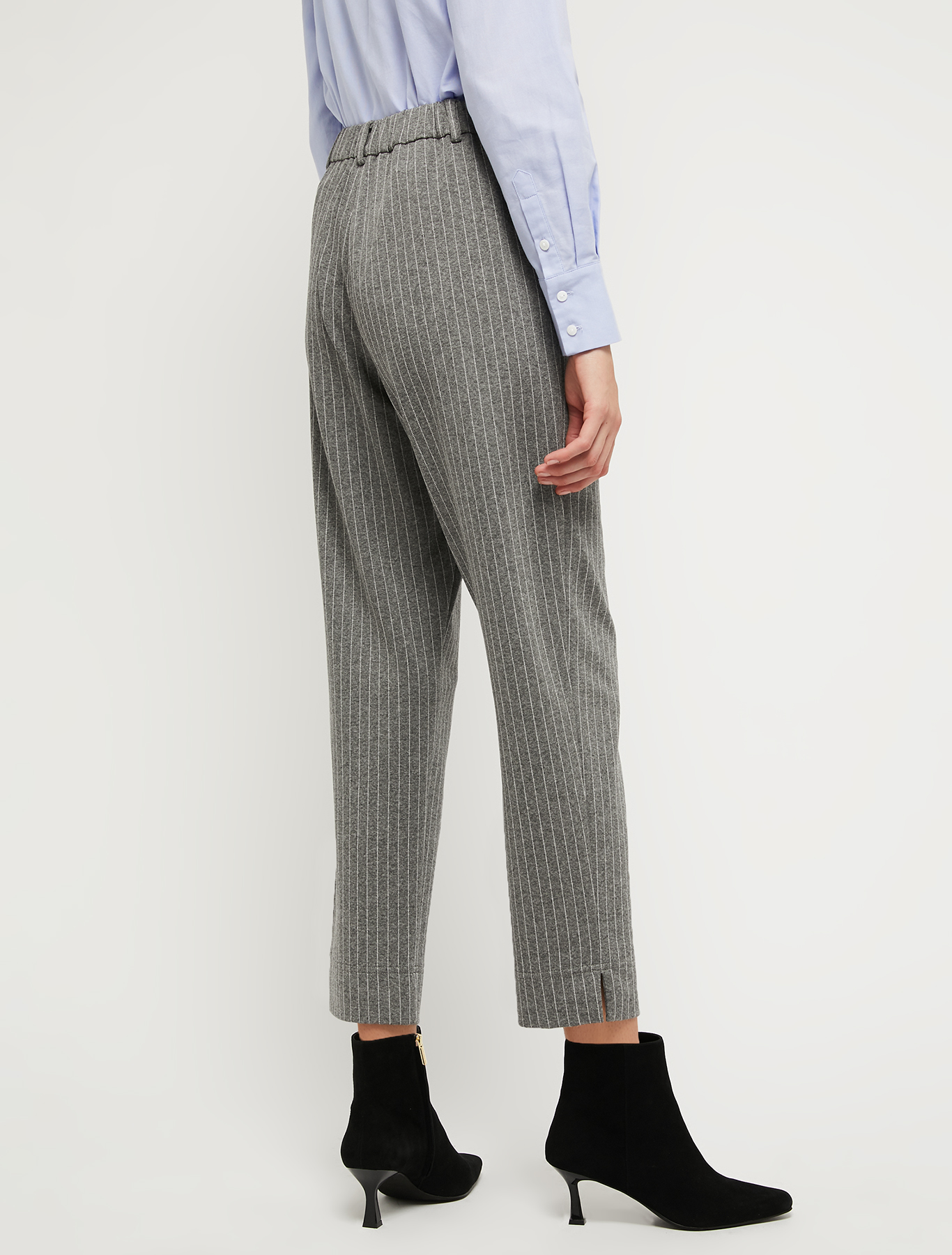 Pinstriped jersey trousers, medium grey pattern | Pennyblack Pinstriped jersey trousers - medium grey pattern - pennyblack