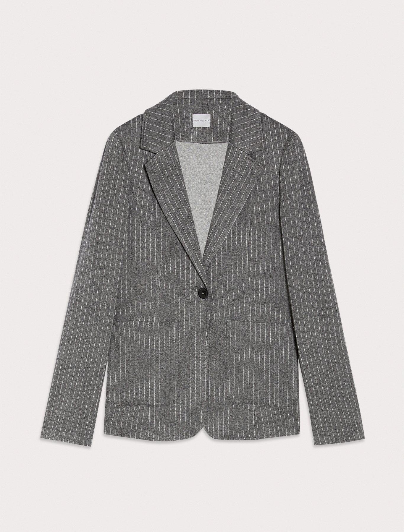 Jacquard jersey slim blazer, medium grey pattern | Pennyblack Jacquard jersey slim blazer - medium grey pattern - pennyblack