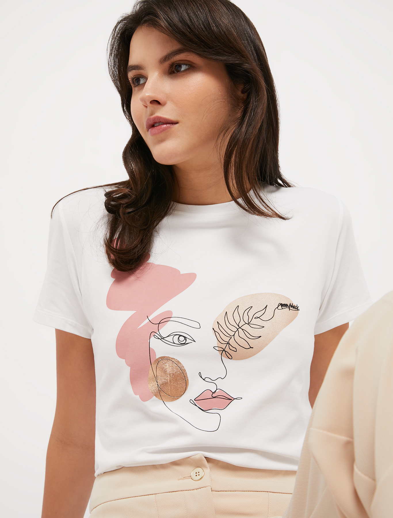 Slim-fit T-shirt with print, white | Pennyblack Slim-fit T-shirt with print - white - pennyblack