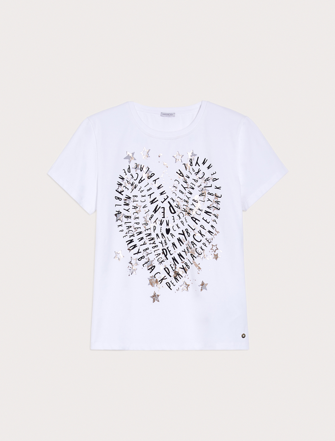 Slim-fit T-shirt with print, ivory - Pennyblack Slim-fit T-shirt with print - ivory - pennyblack
