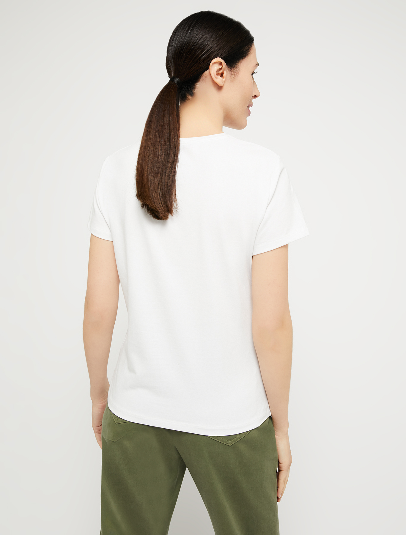 Slim-fit T-shirt with print, ivory - Pennyblack Slim-fit T-shirt with print - ivory - pennyblack