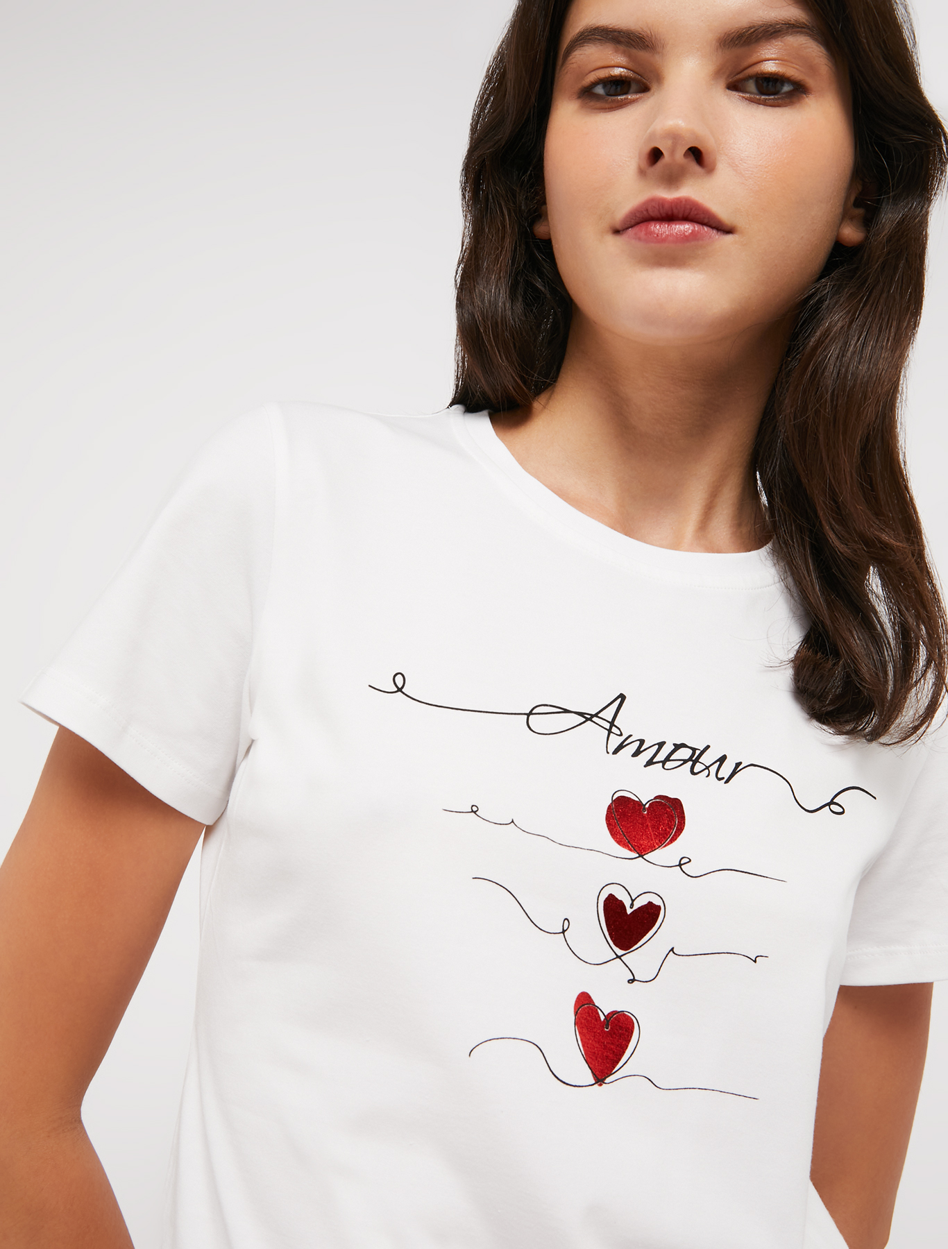 Slim-fit T-shirt with print, ivory | Pennyblack Slim-fit T-shirt with print - ivory - pennyblack