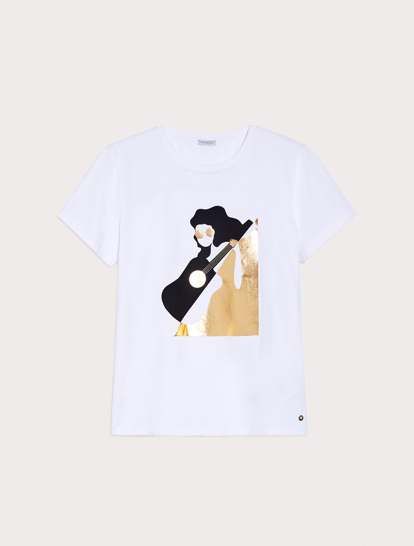 Slim-fit T-shirt with print, ivory | Pennyblack Slim-fit T-shirt with print - ivory - pennyblack