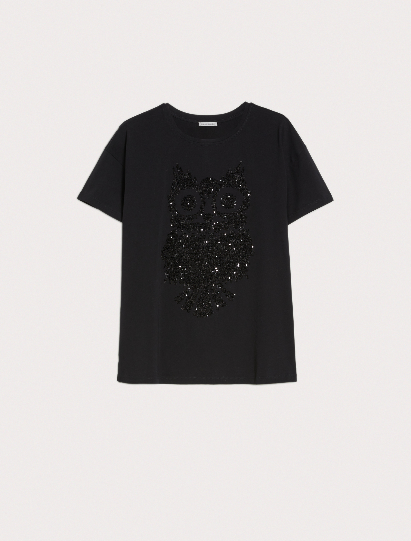 Embroidered cotton T-shirt, black | Pennyblack Embroidered cotton T-shirt - black - pennyblack
