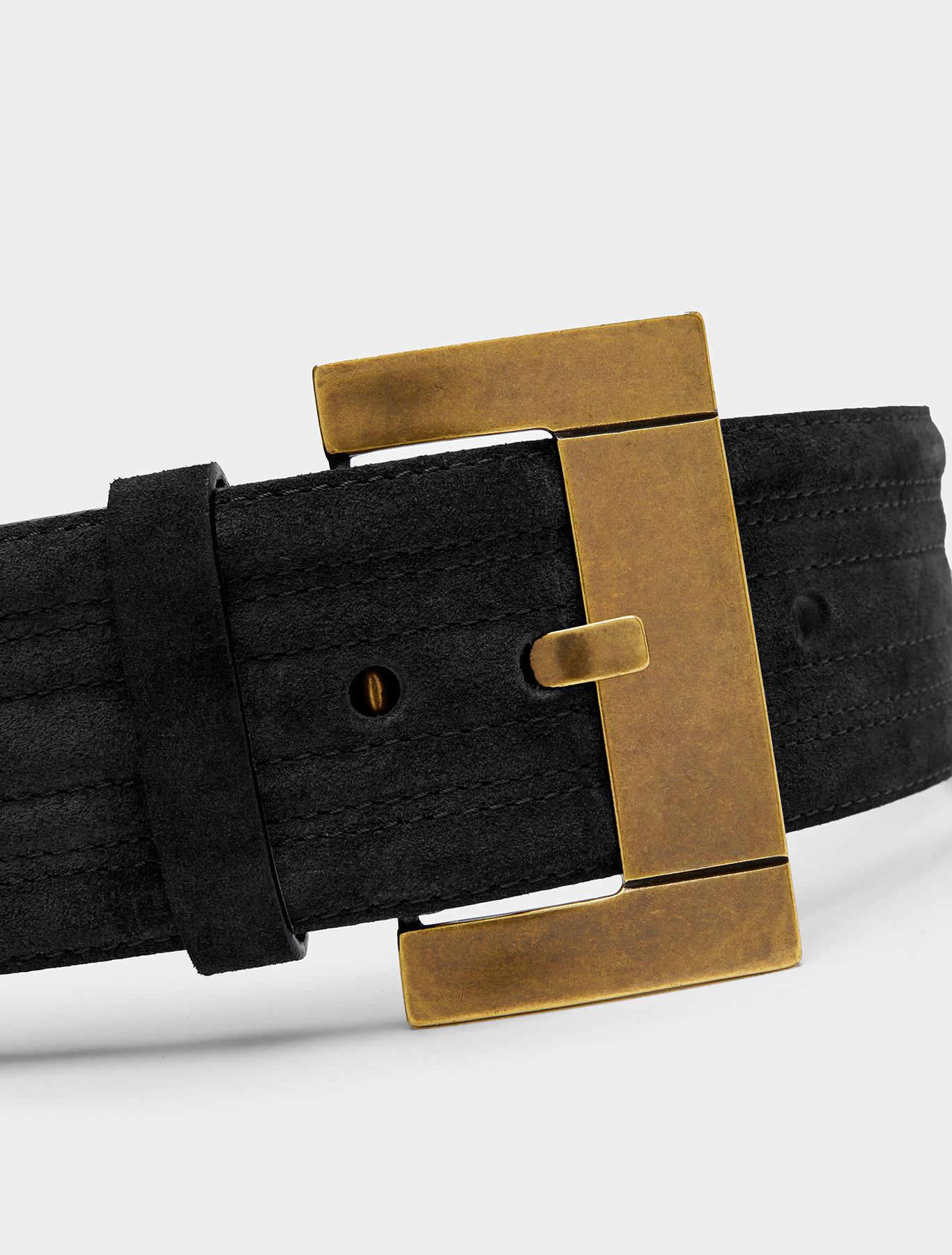 Suede belt with stitching, black | Pennyblack Suede belt with stitching - black - pennyblack