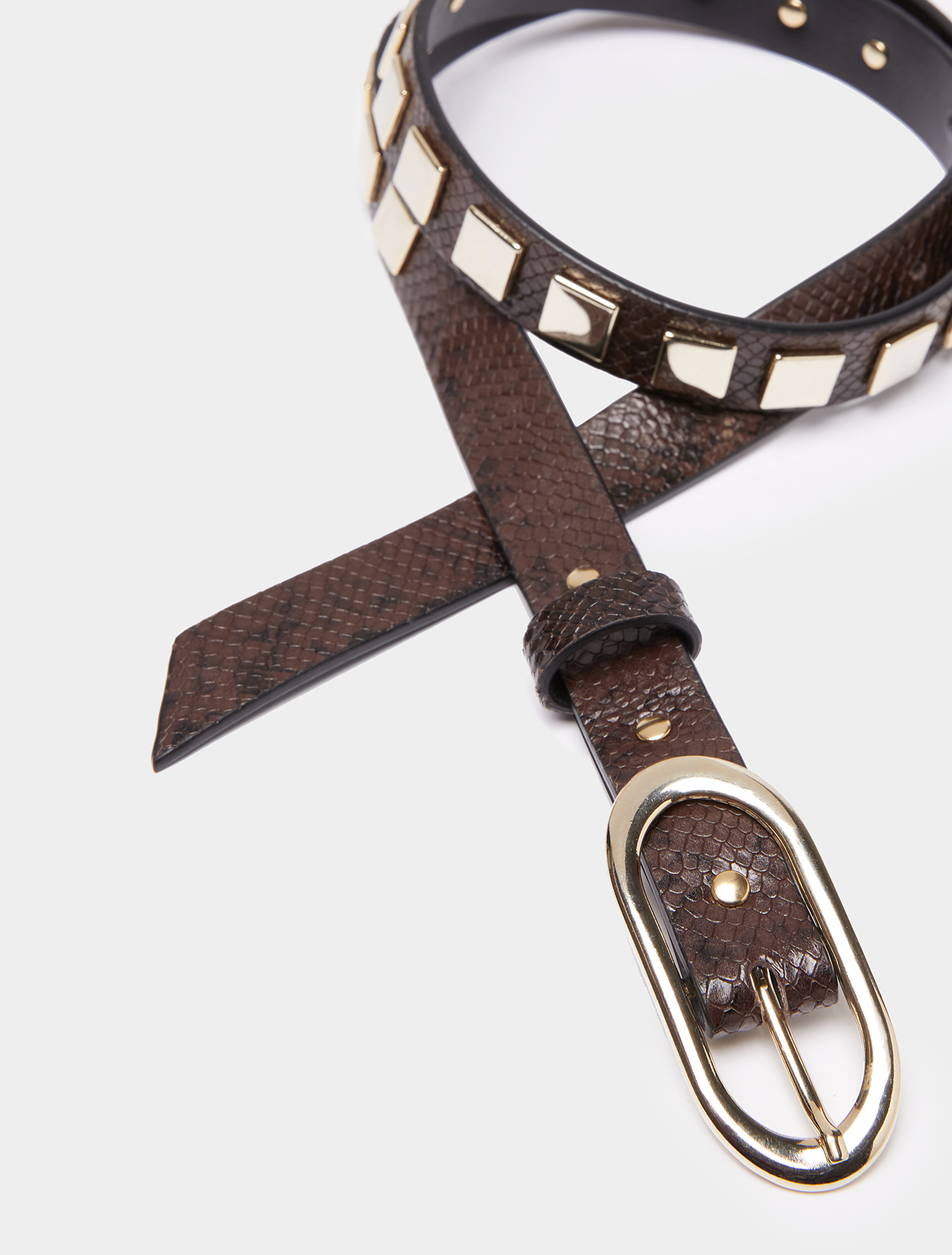 Leather belt with studs, tan | Pennyblack Leather belt with studs - tan - pennyblack