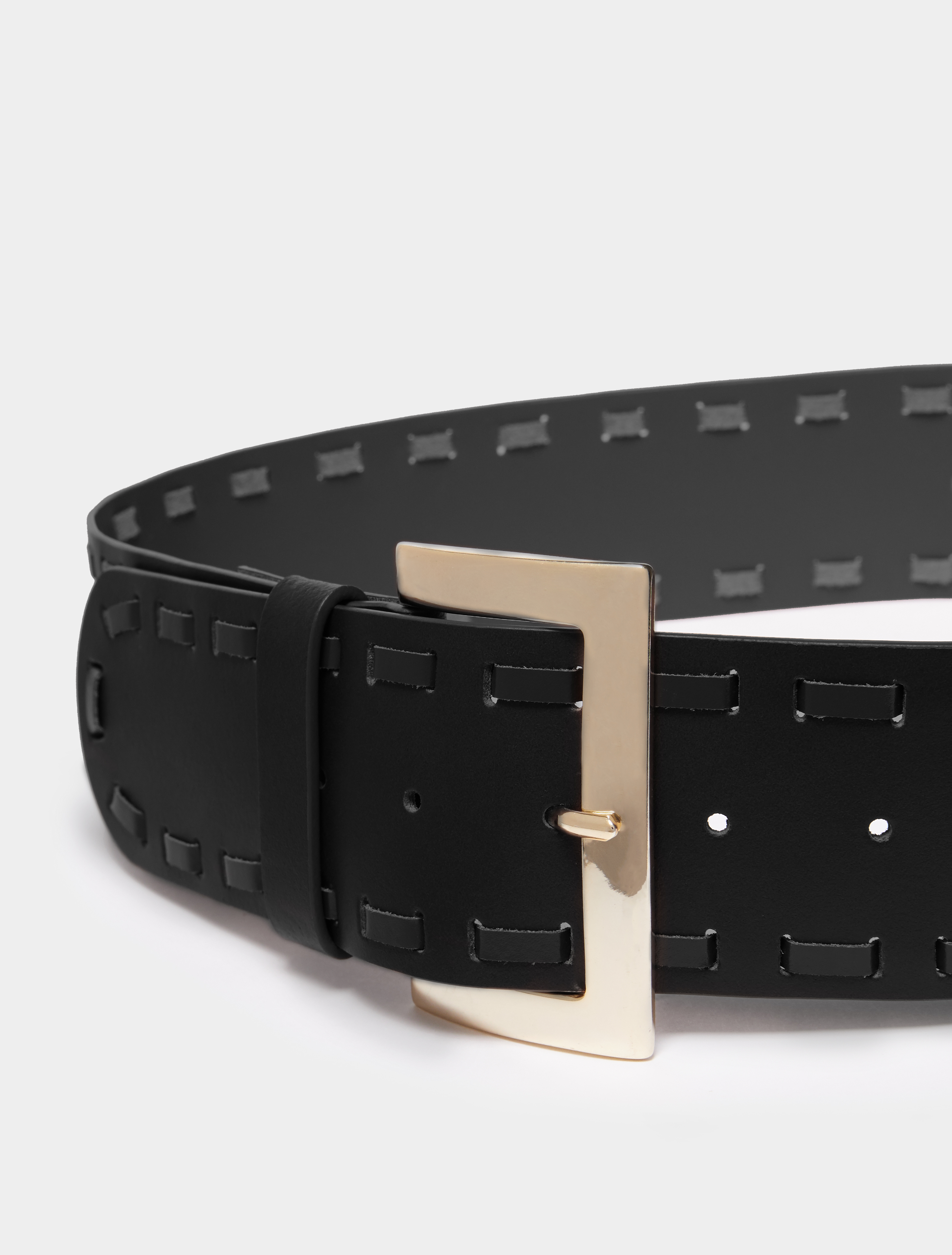 Wide leather belt, black | Pennyblack Wide leather belt - black - pennyblack