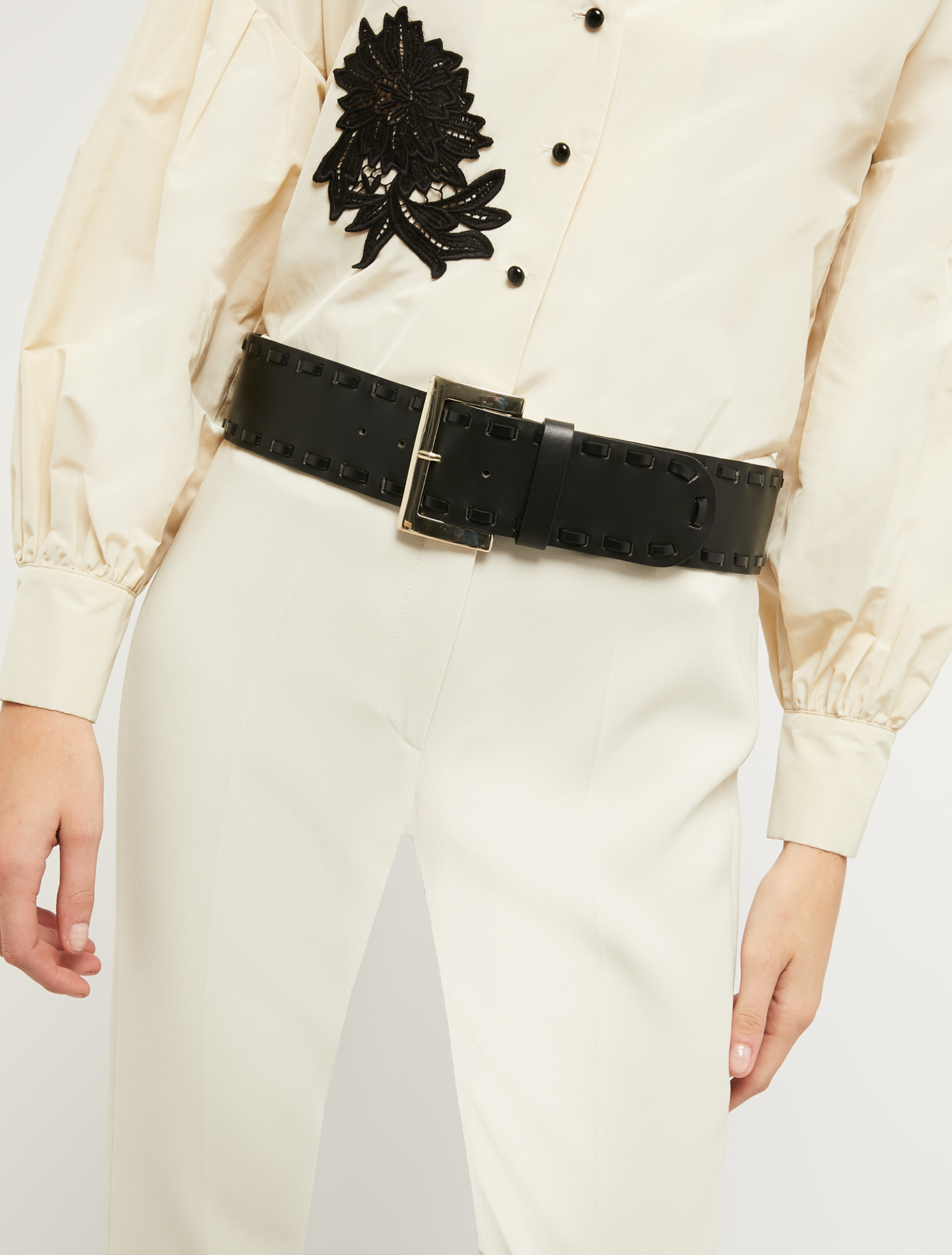 Wide leather belt, black | Pennyblack Wide leather belt - black - pennyblack