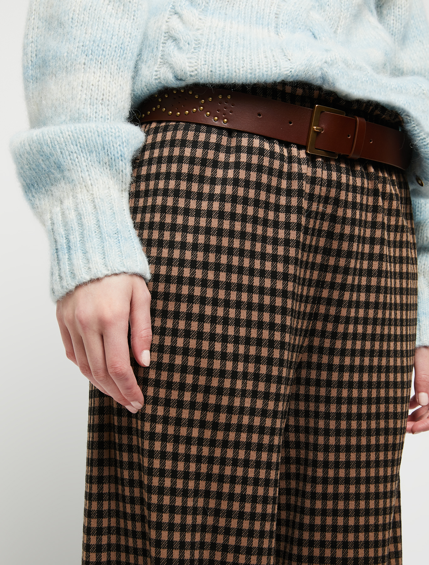 Belt with studs and perforations, tan | Pennyblack Belt with studs and perforations - tan - pennyblack