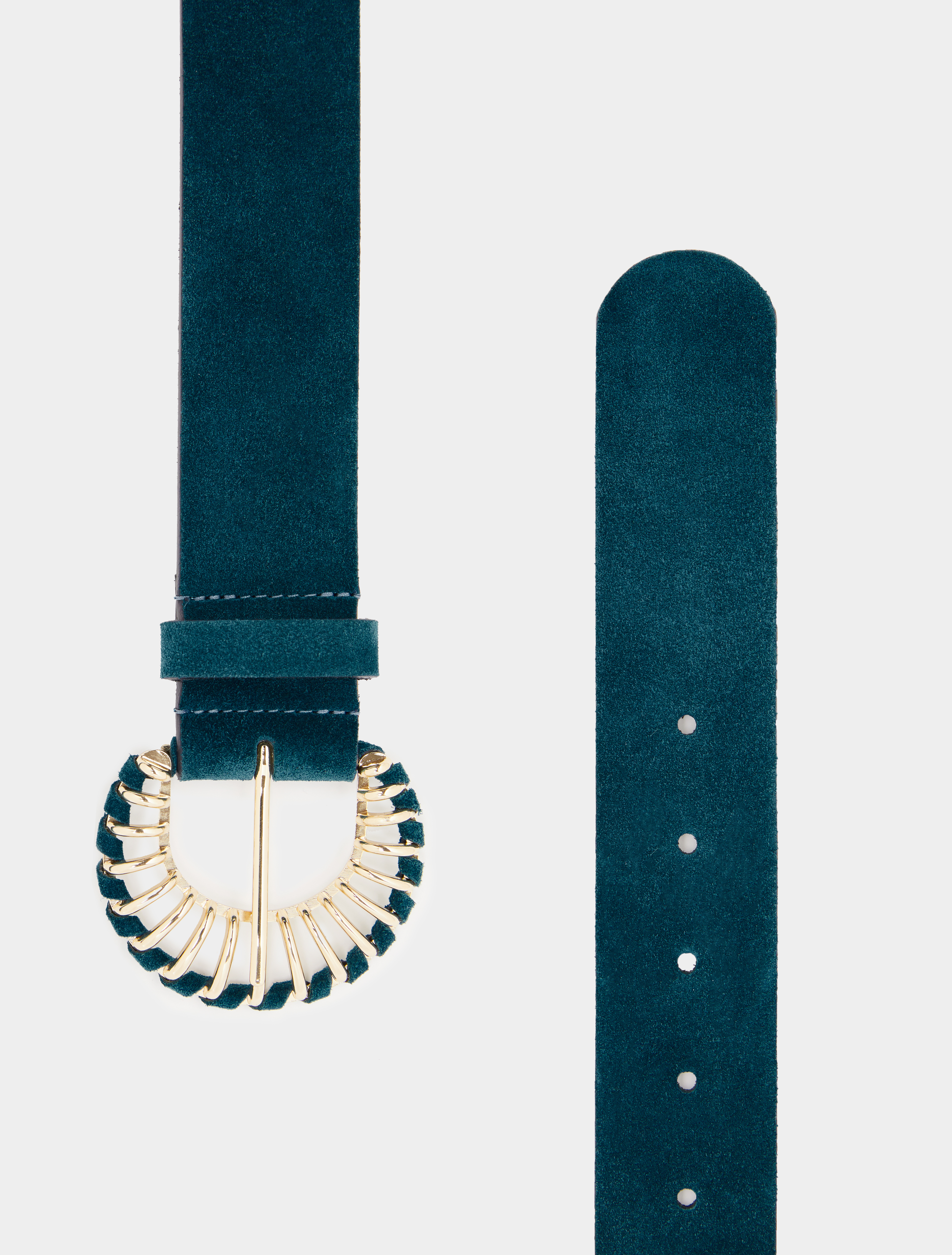 Belt with fan-shaped buckle, light blue | Pennyblack Belt with fan-shaped buckle - light blue - pennyblack