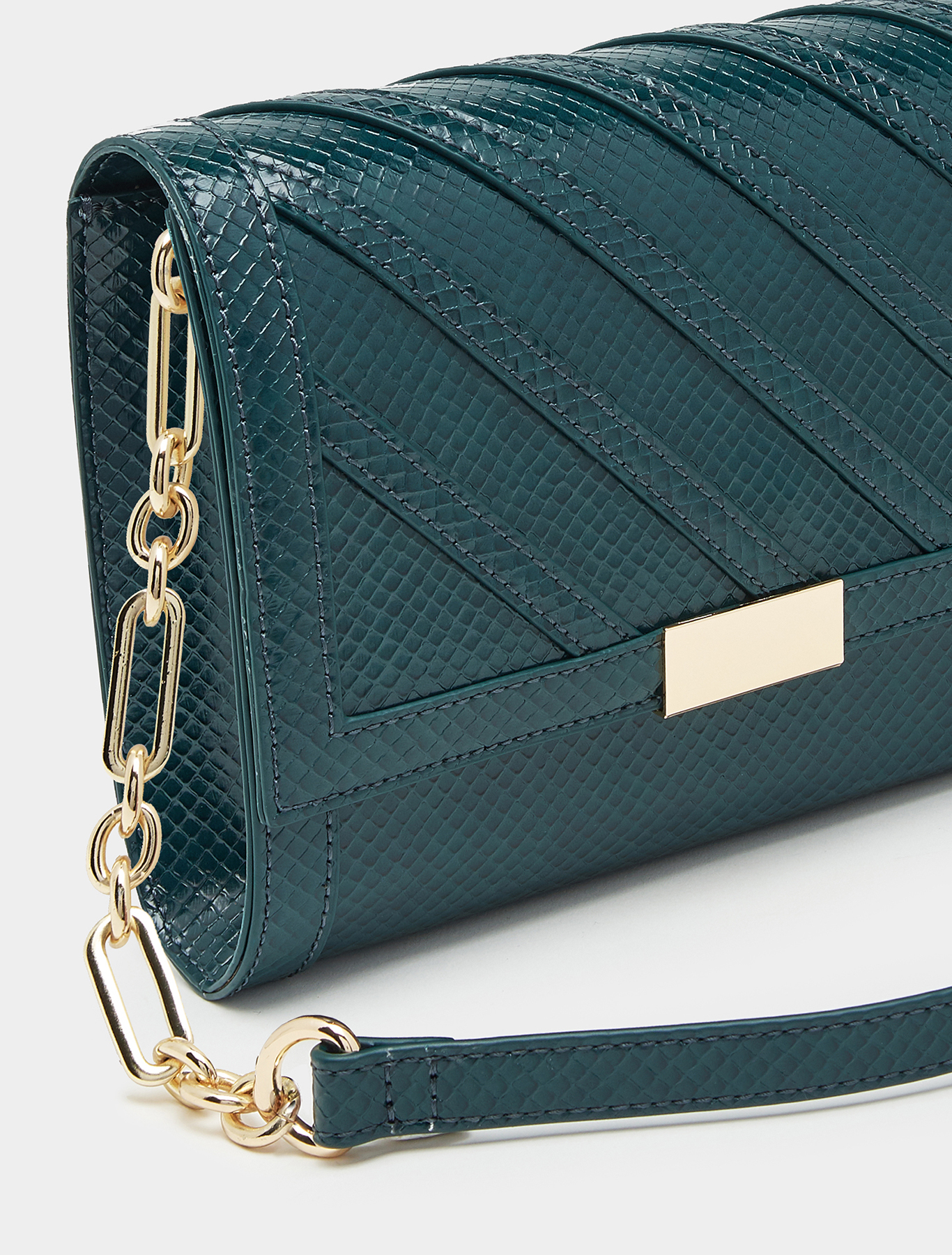 Lizard-print clutch, green | Pennyblack Lizard-print clutch - green - pennyblack