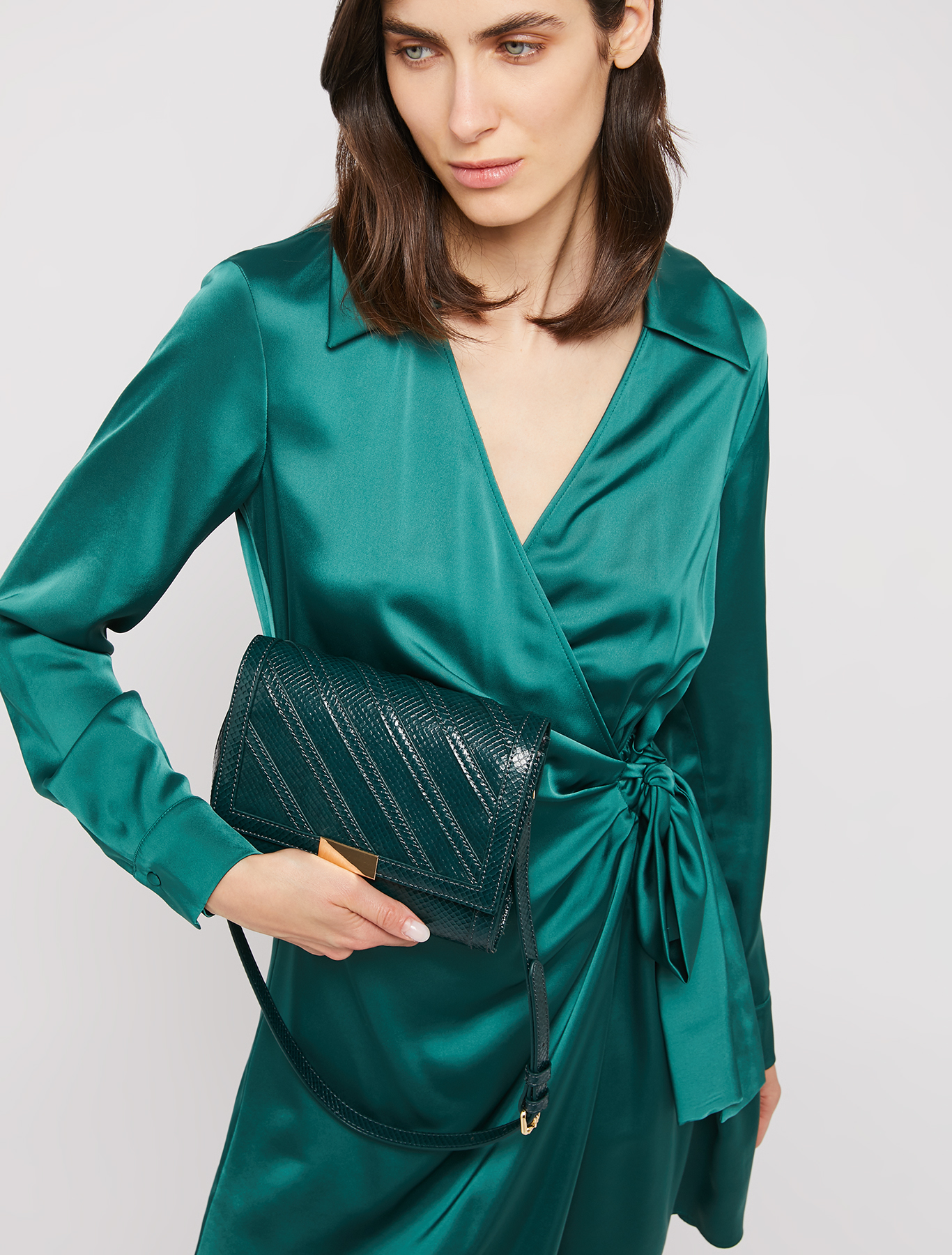 Lizard-print clutch, green | Pennyblack Lizard-print clutch - green - pennyblack