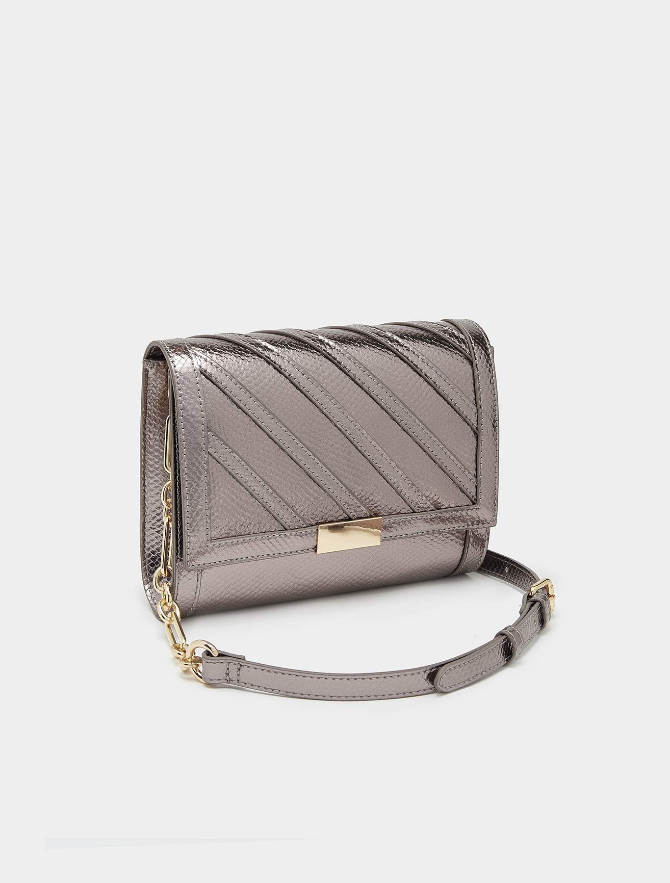 Lizard-print clutch, light grey | Pennyblack Lizard-print clutch - light grey - pennyblack