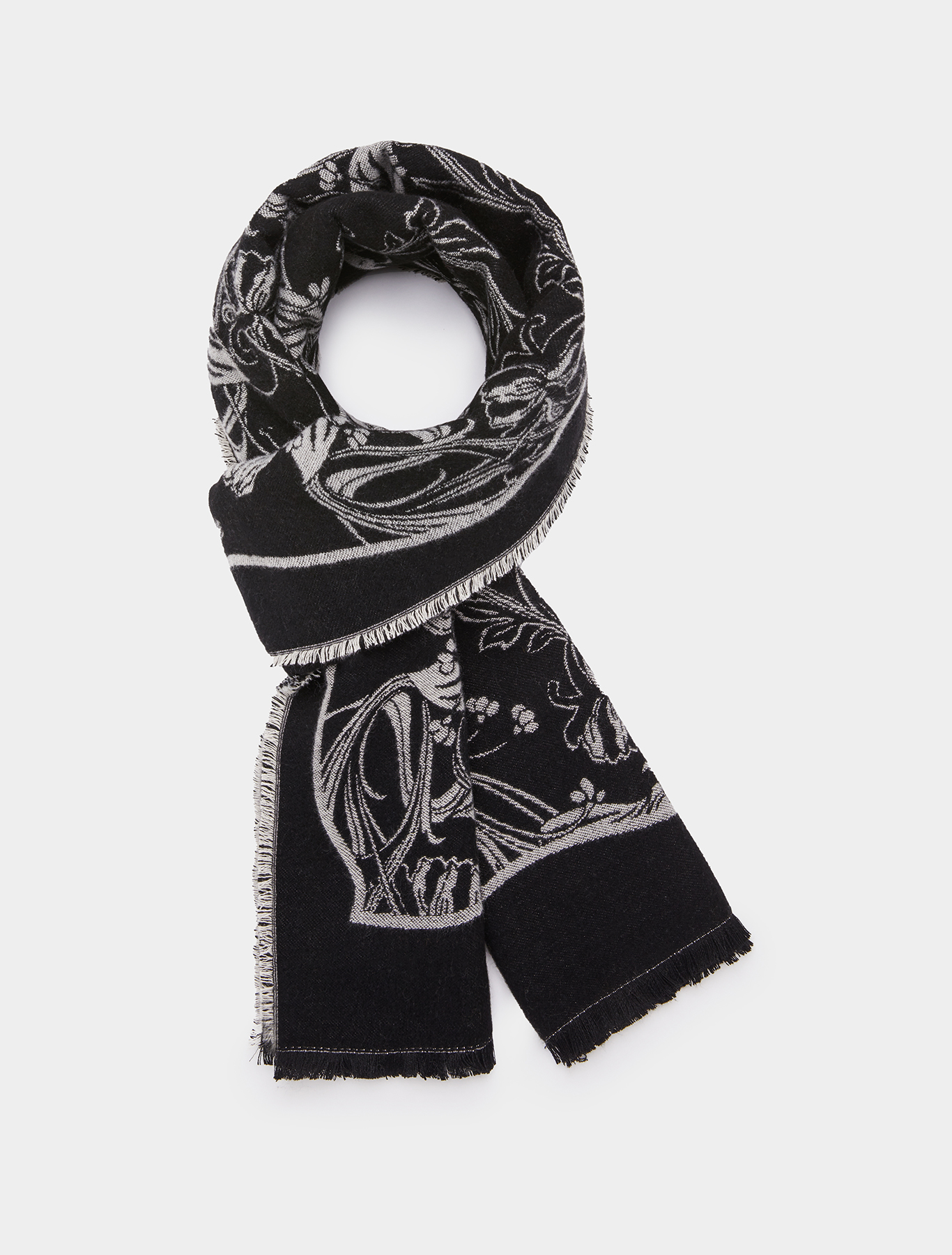 Jacquard patterned stole, black | Pennyblack Jacquard patterned stole - black - pennyblack