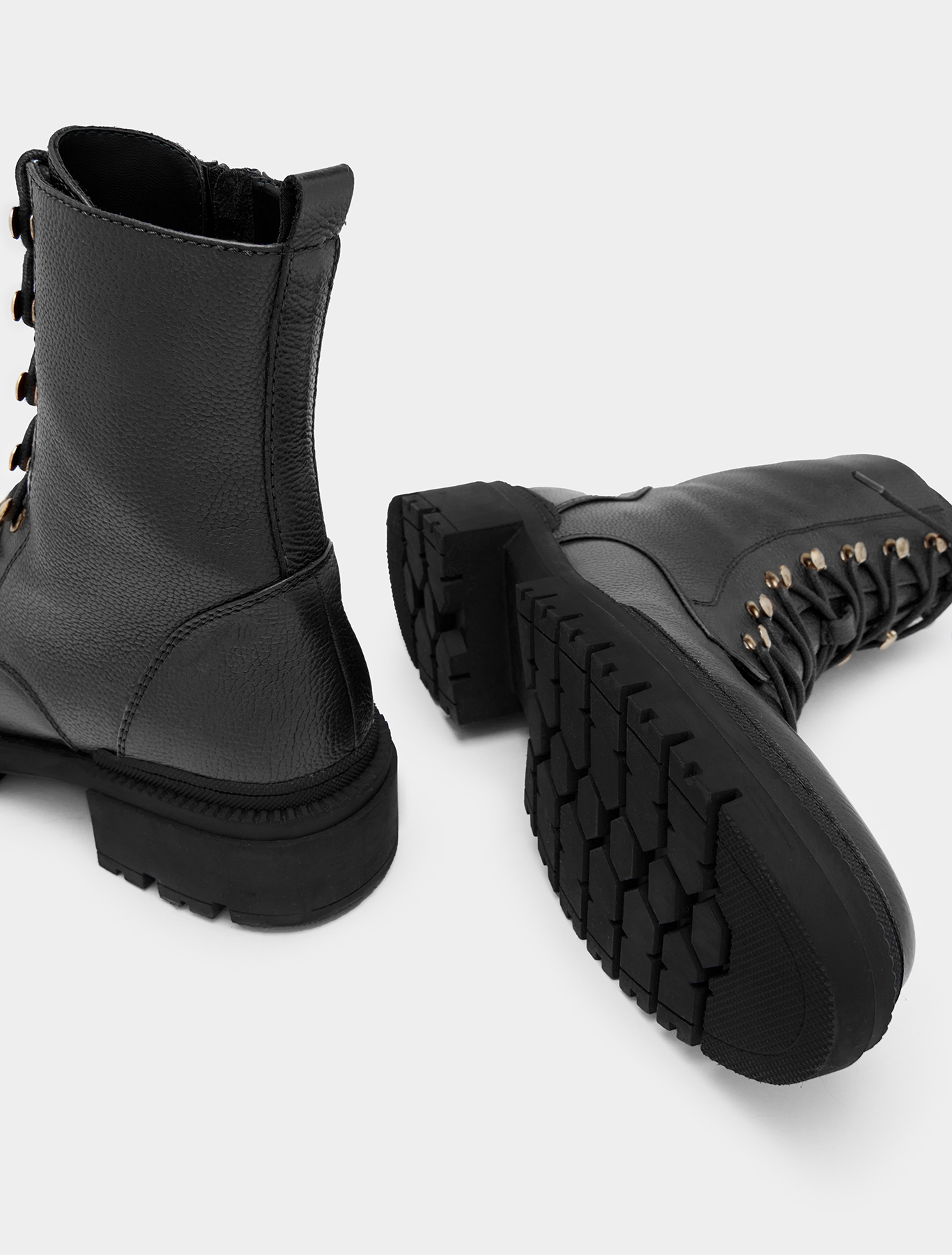 Anfibi in pelle con ganci hiking, nero | Pennyblack Anfibi in pelle con ganci hiking - nero - pennyblack
