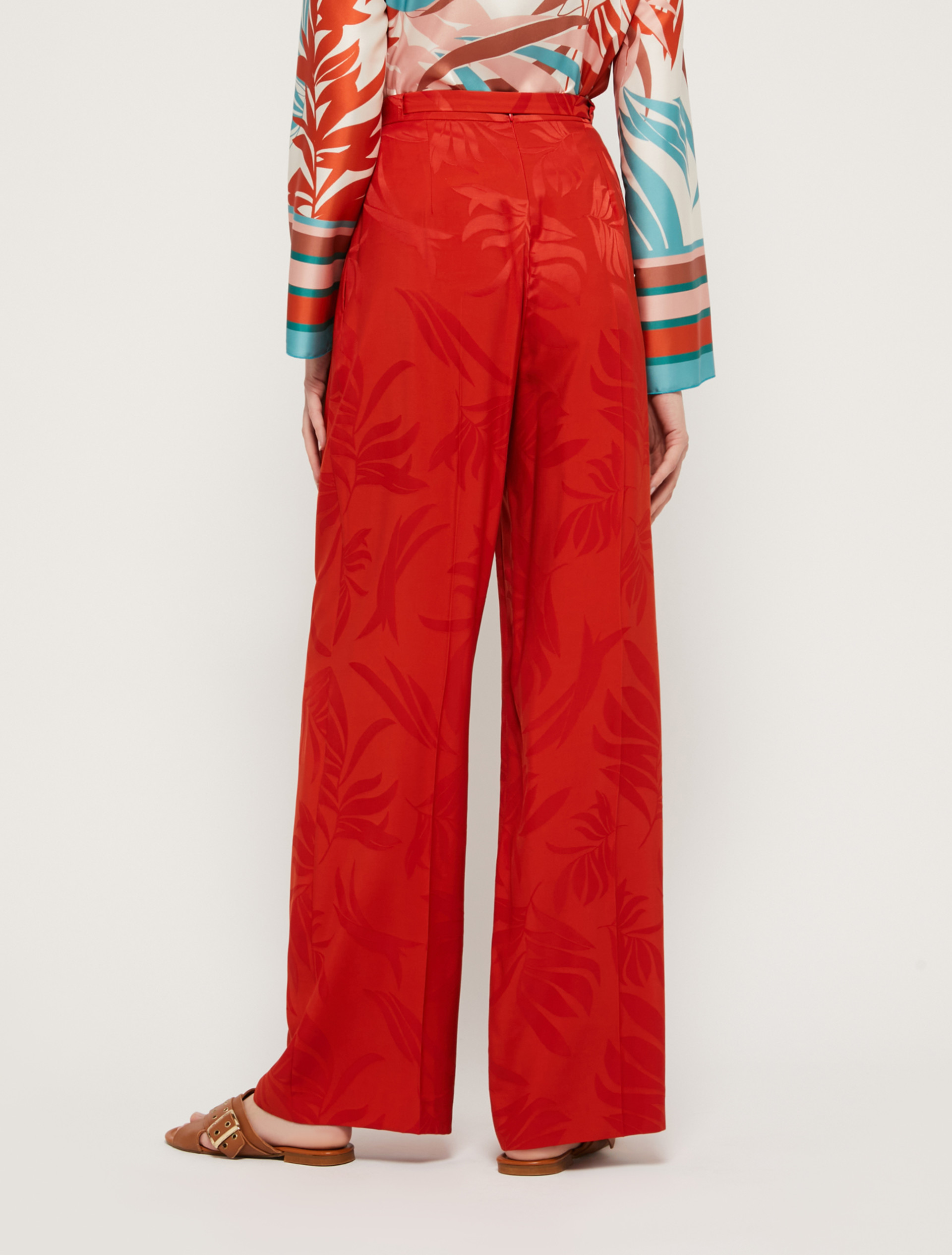 Jacquard viscose trousers, terracotta | Pennyblack Jacquard viscose trousers - terracotta - pennyblack