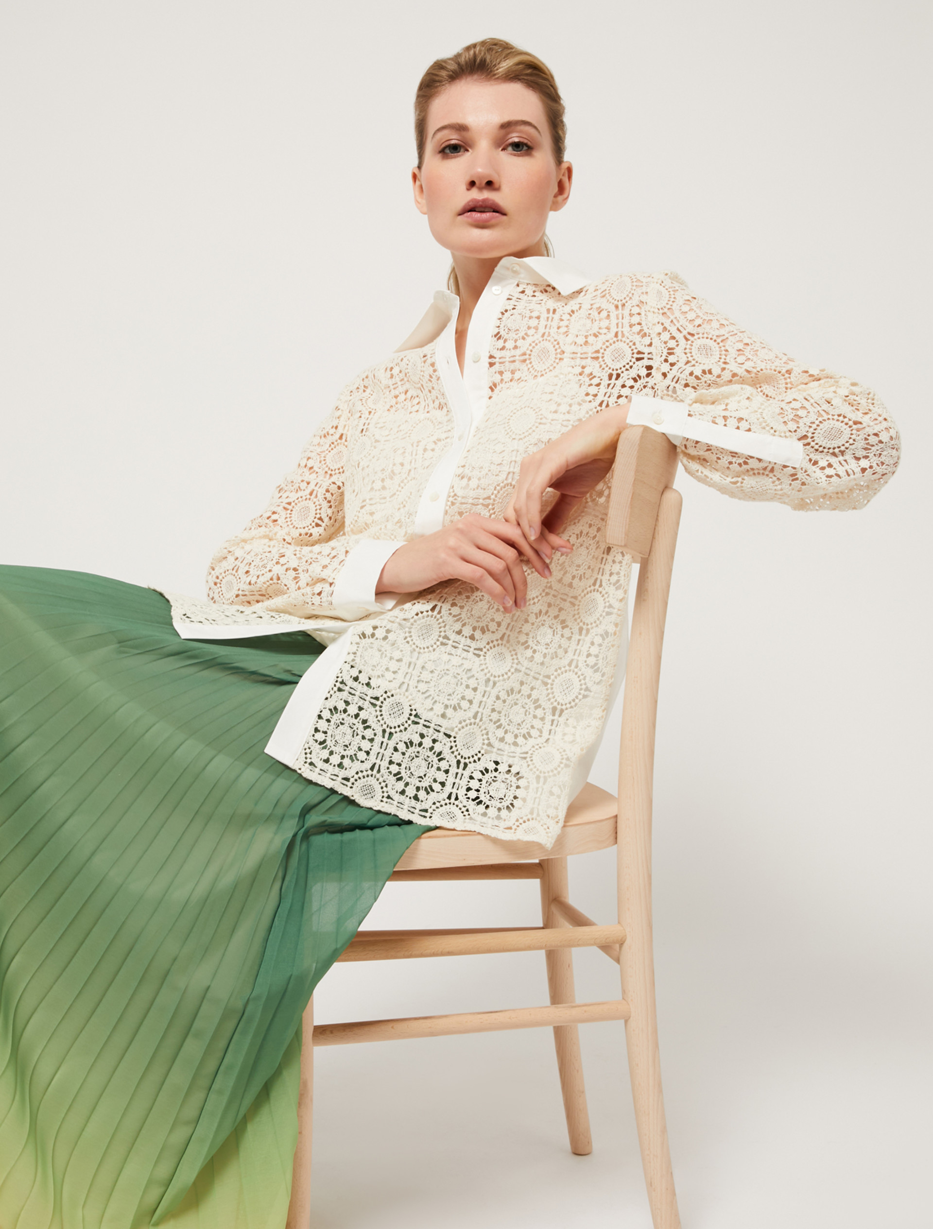 Macramé shirt, ivory | Pennyblack Macramé shirt - ivory - pennyblack