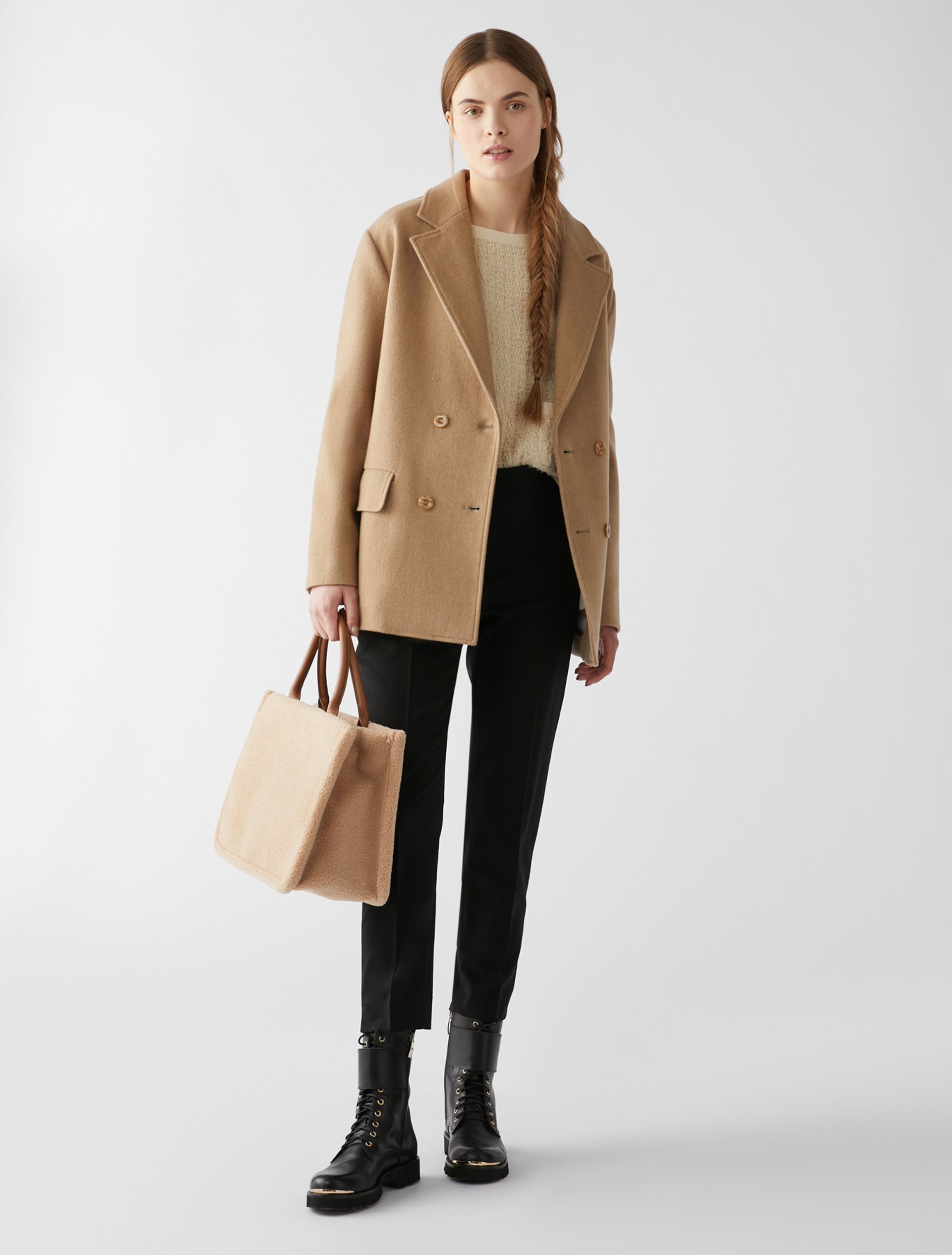 Slim-fit wool trousers - black - pennyblack