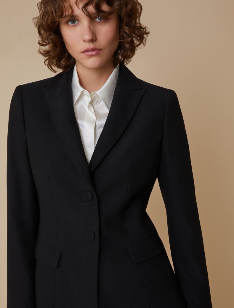 Envers satin blazer - BLACK - pennyblack