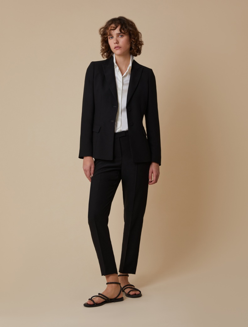 Envers satin blazer - BLACK - pennyblack