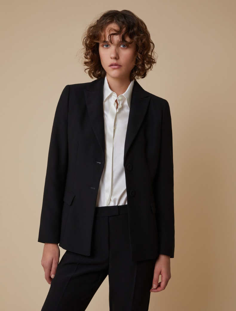 Envers satin blazer - BLACK - pennyblack