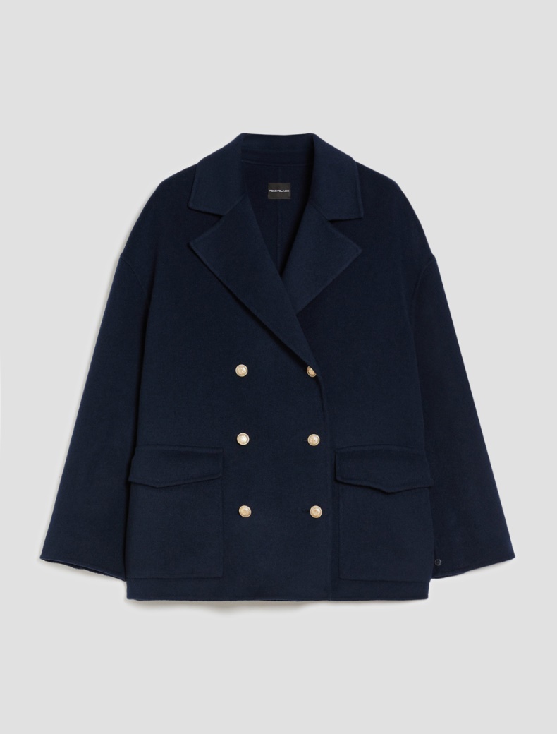 Double-faced wool pea coat - NAVY - pennyblack