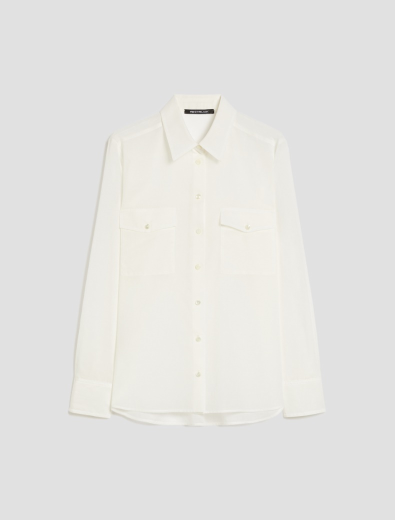 Cotton muslin shirt - WOOL WHITE - pennyblack