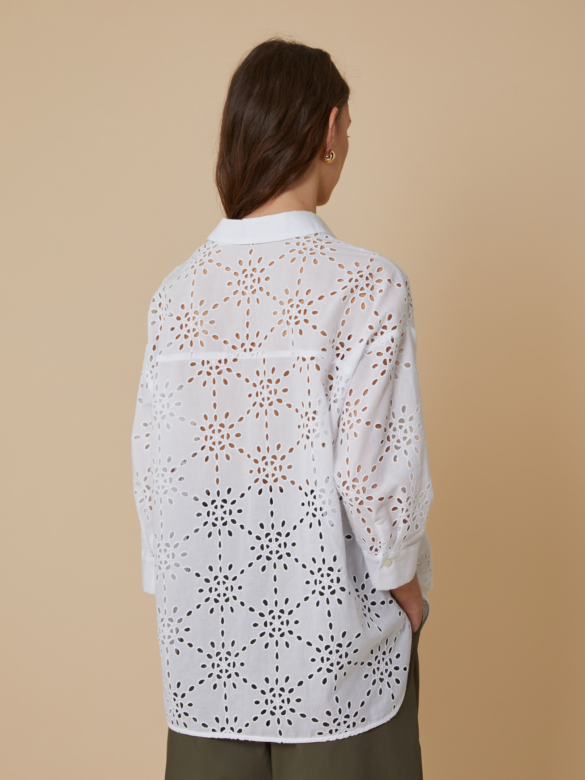 Broderie anglaise shirt - WOOL WHITE - pennyblack