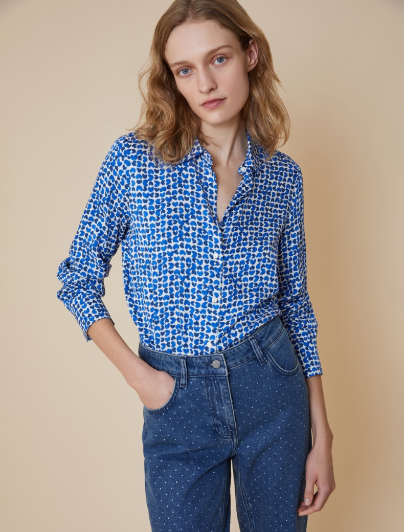 Patterned twill shirt - IVORY - pennyblack