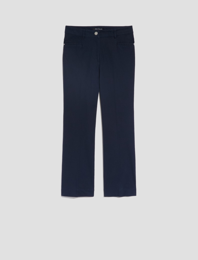 Stretch cotton mini flare trousers - NAVY - pennyblack