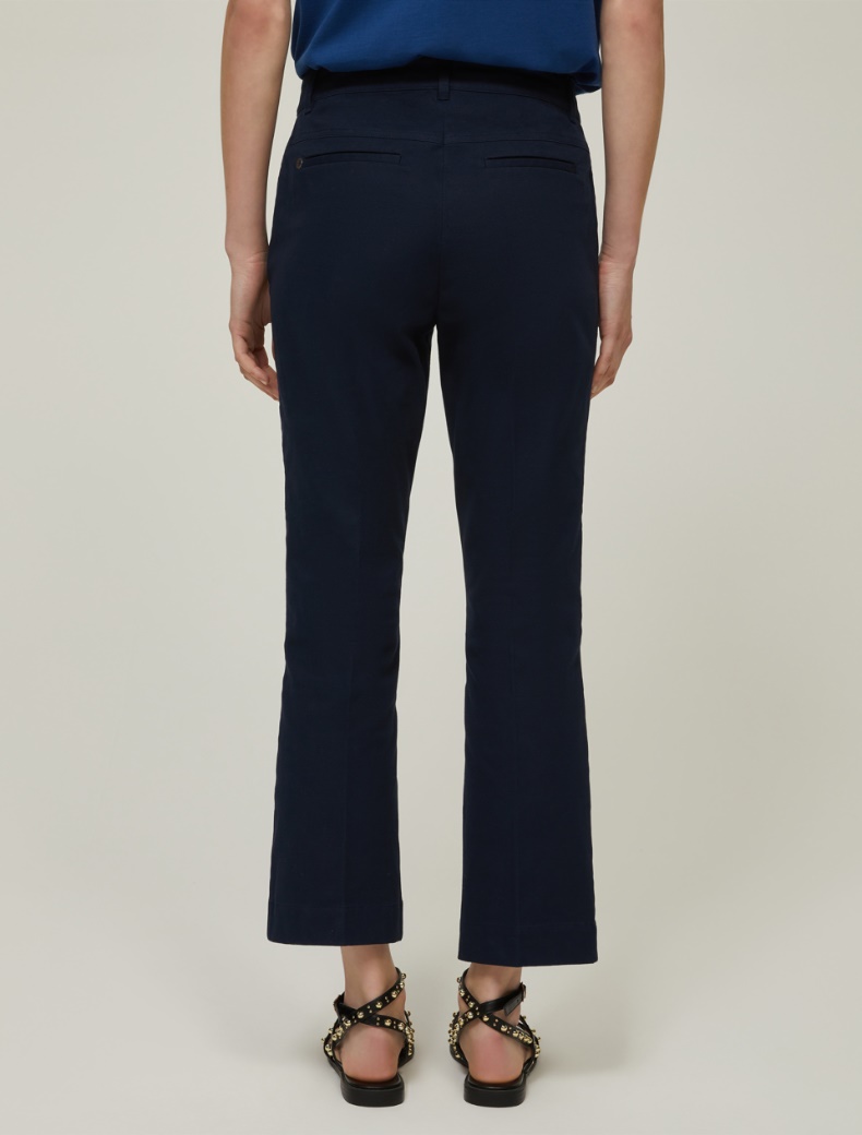Stretch cotton mini flare trousers - NAVY - pennyblack