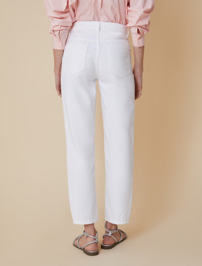 Regular-fit rhinestone jeans - WHITE - pennyblack