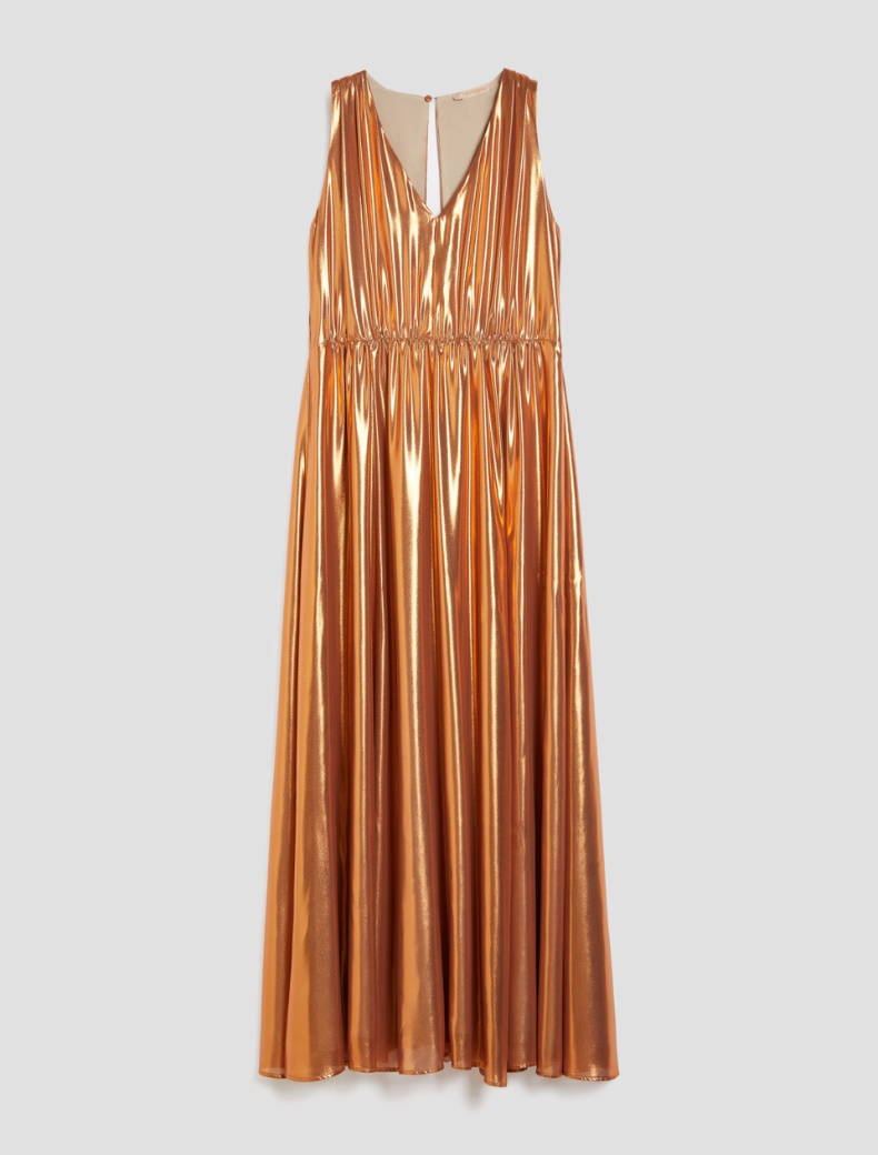 Laminated georgette dress - BRONZE - pennyblack