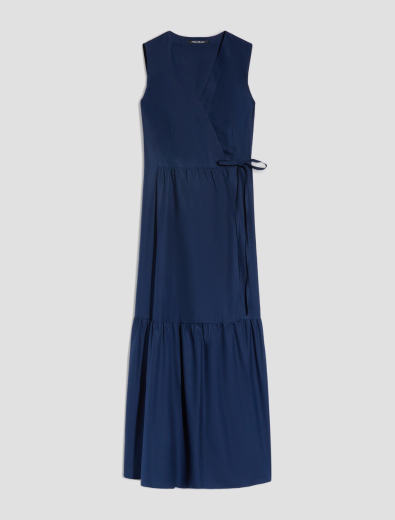 Cotton poplin wrap dress - NAVY - pennyblack