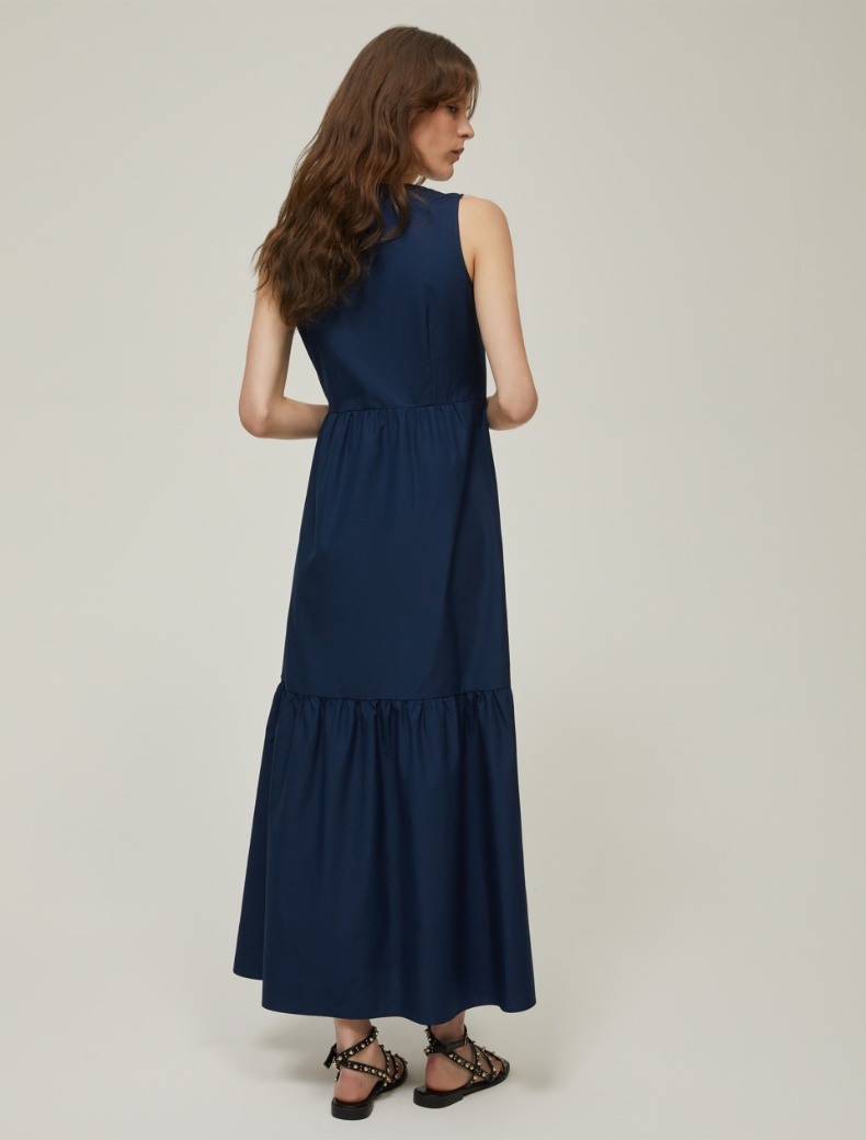 Cotton poplin wrap dress - NAVY - pennyblack