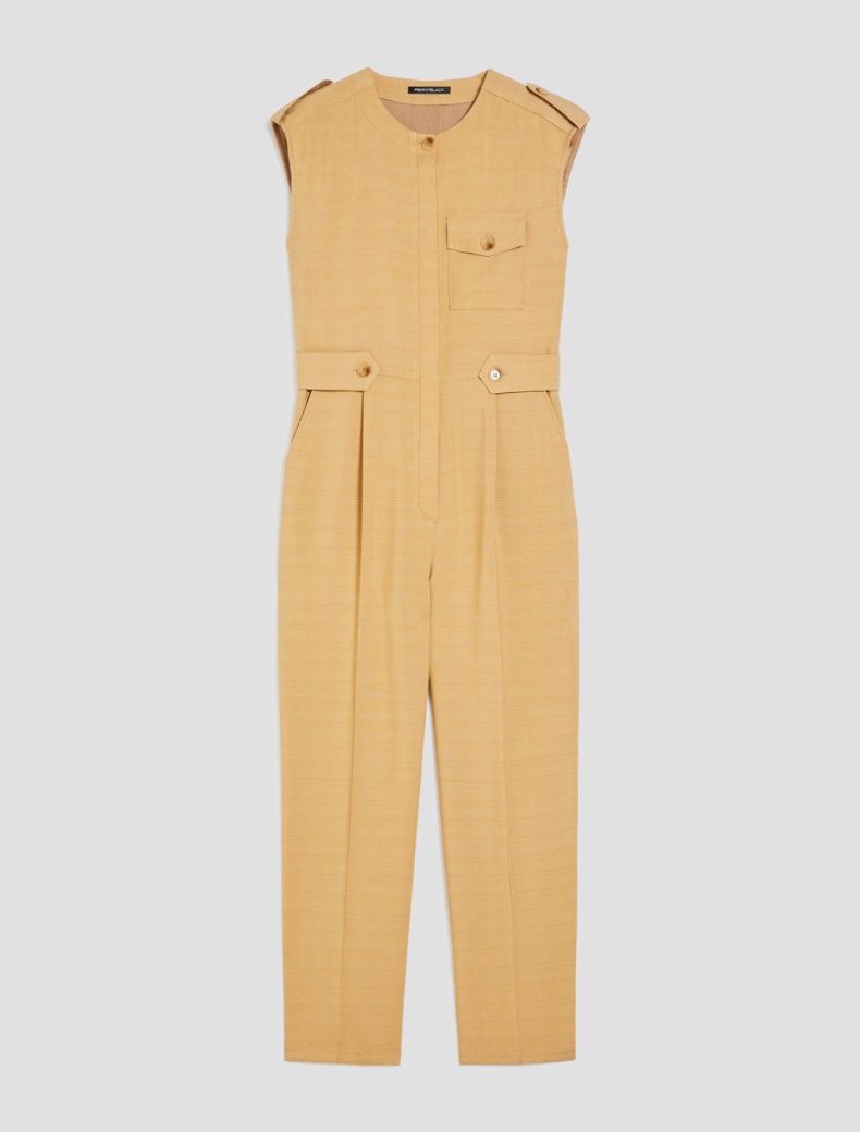 Fluid fabric jumpsuit - CAMEL - pennyblack